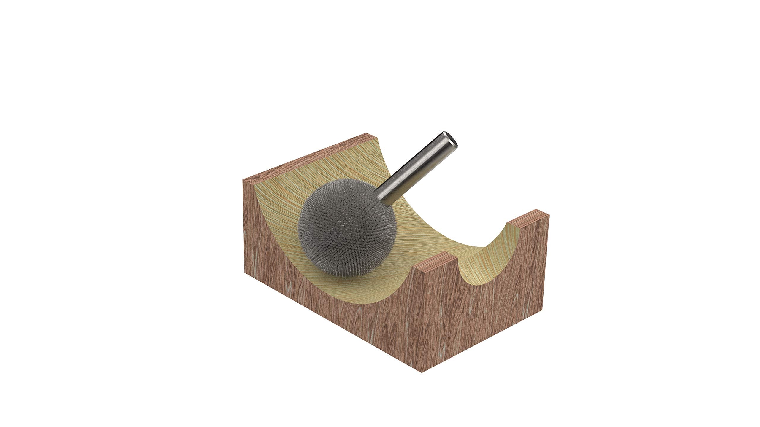 Kutzall Original Sphere Rotary Burr, 14 Shaft, Coarse - Woodworking Attachment For Bosch, Dewalt, Milwaukee, Makita Tools Abrasi
