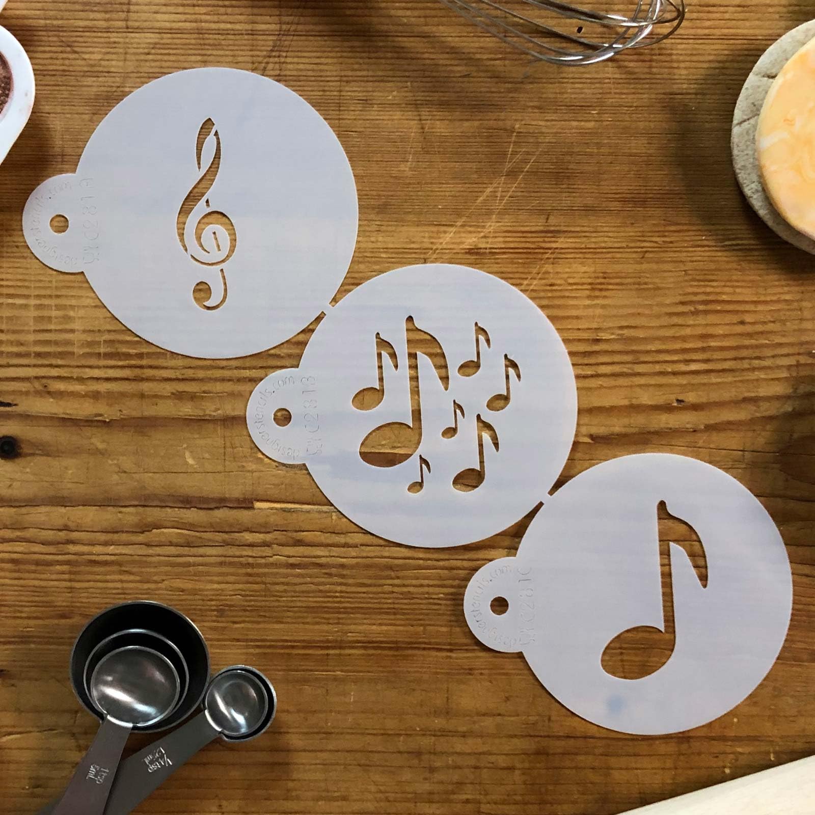 Designer Stencils Musical Cookies Stencil, Beige/Semi-Transparent