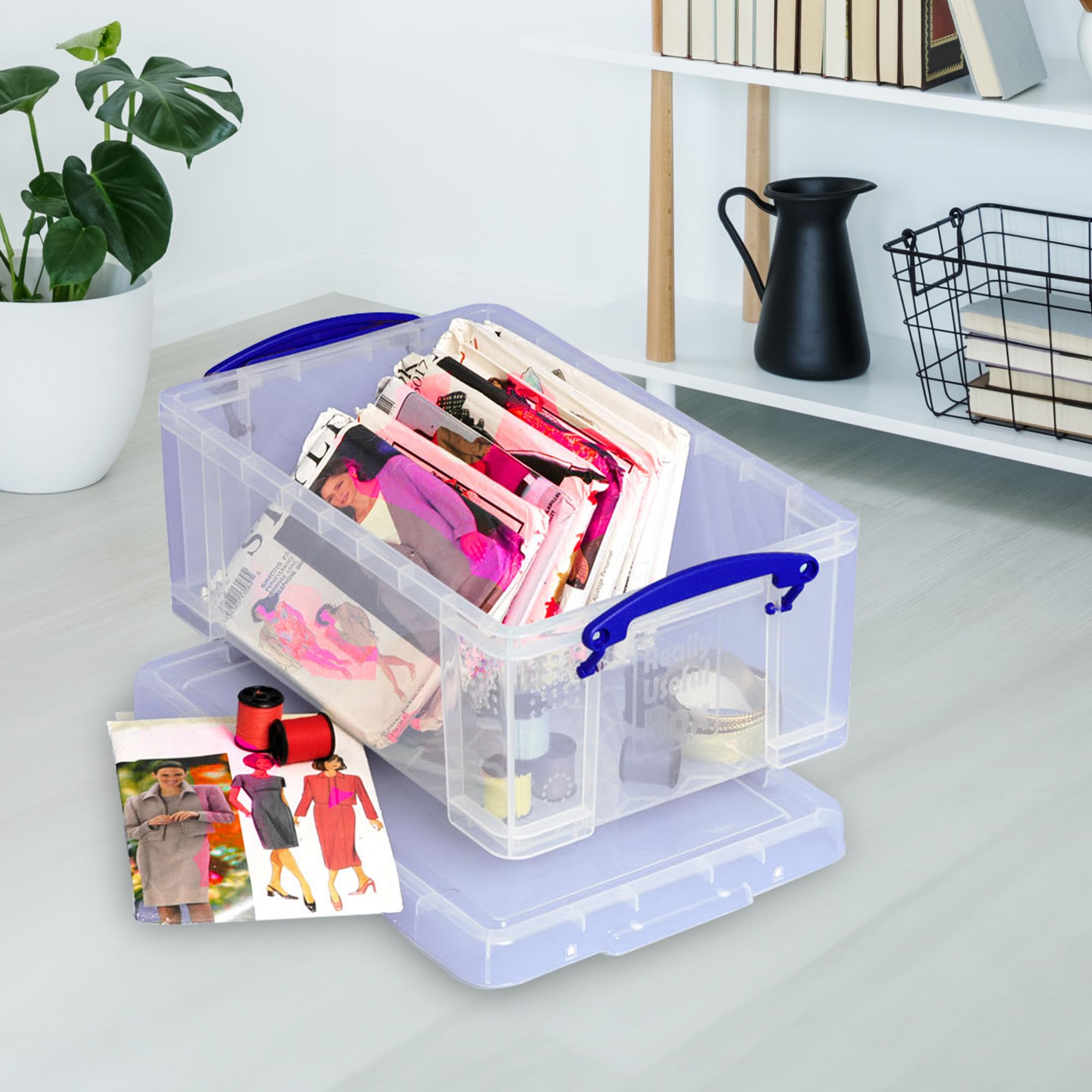 Really Useful Box 9 Liter Plastic Storage Bins With Lids And Clip Lock Handles For Home Or Office Organization And Storage (2 Pa