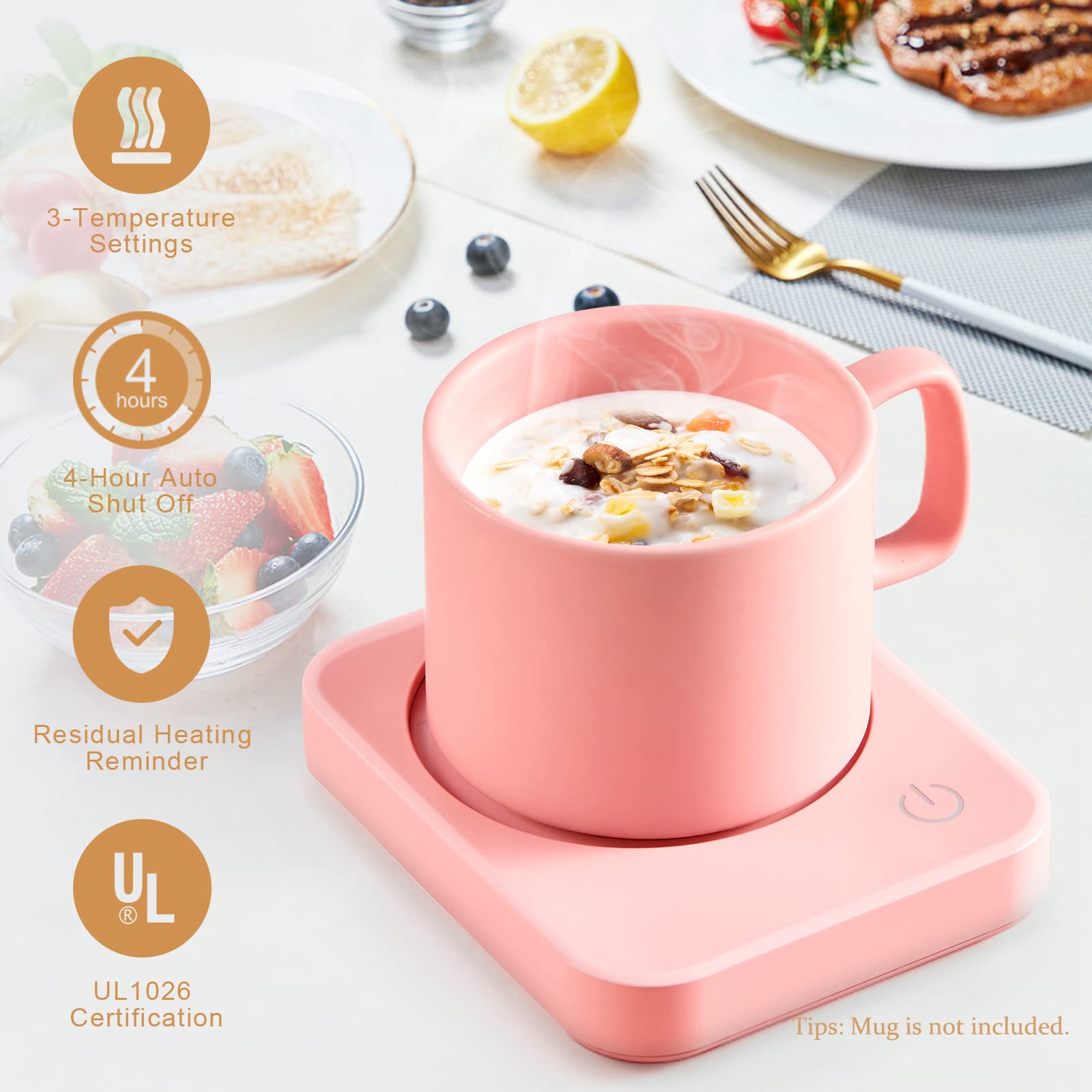 Vobaga Mug Warmer For Coffee, Electric Coffee Warmer For Desk With Auto Shut Off, 3 Temperature Setting Smart Cup Warmer For Hea