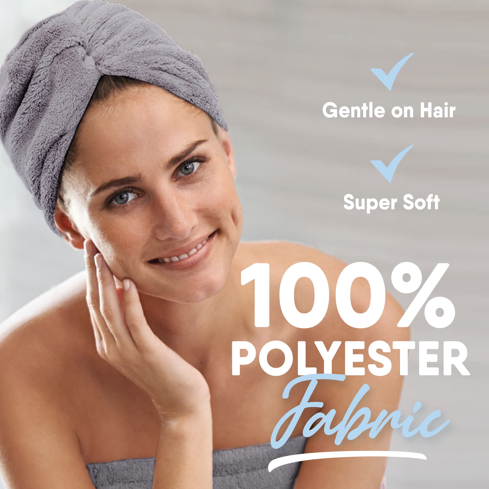 MICRODRY - Ultra-Absorbent Hair Towel Wrap for Long Hair or Short Hair, Quick-Drying Microfiber Hair Towels, Machine-Washable Ha