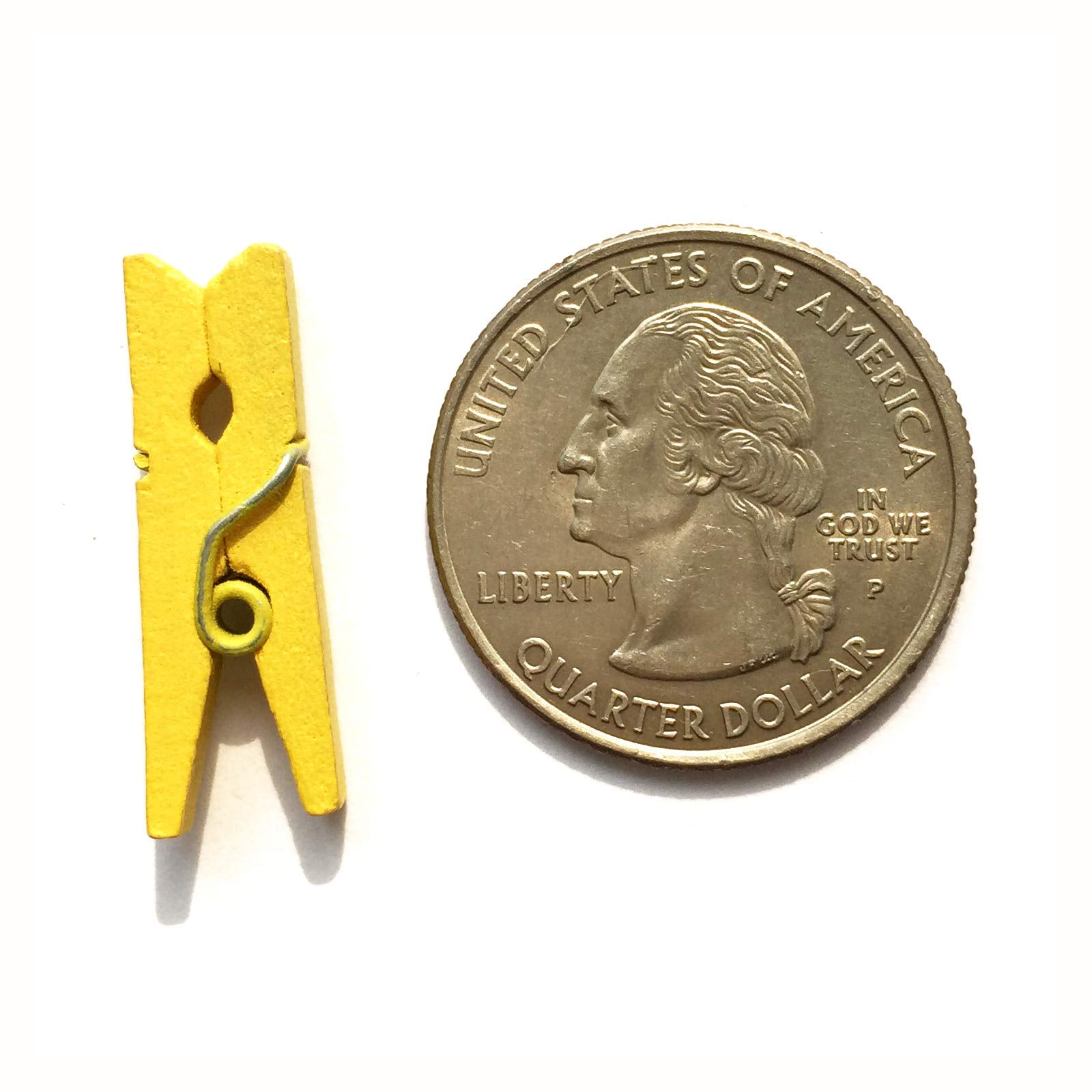 Lwr Crafts Wooden Mini Clothespins 200 Per Pack 1'' 2.5Cm (Yellow)