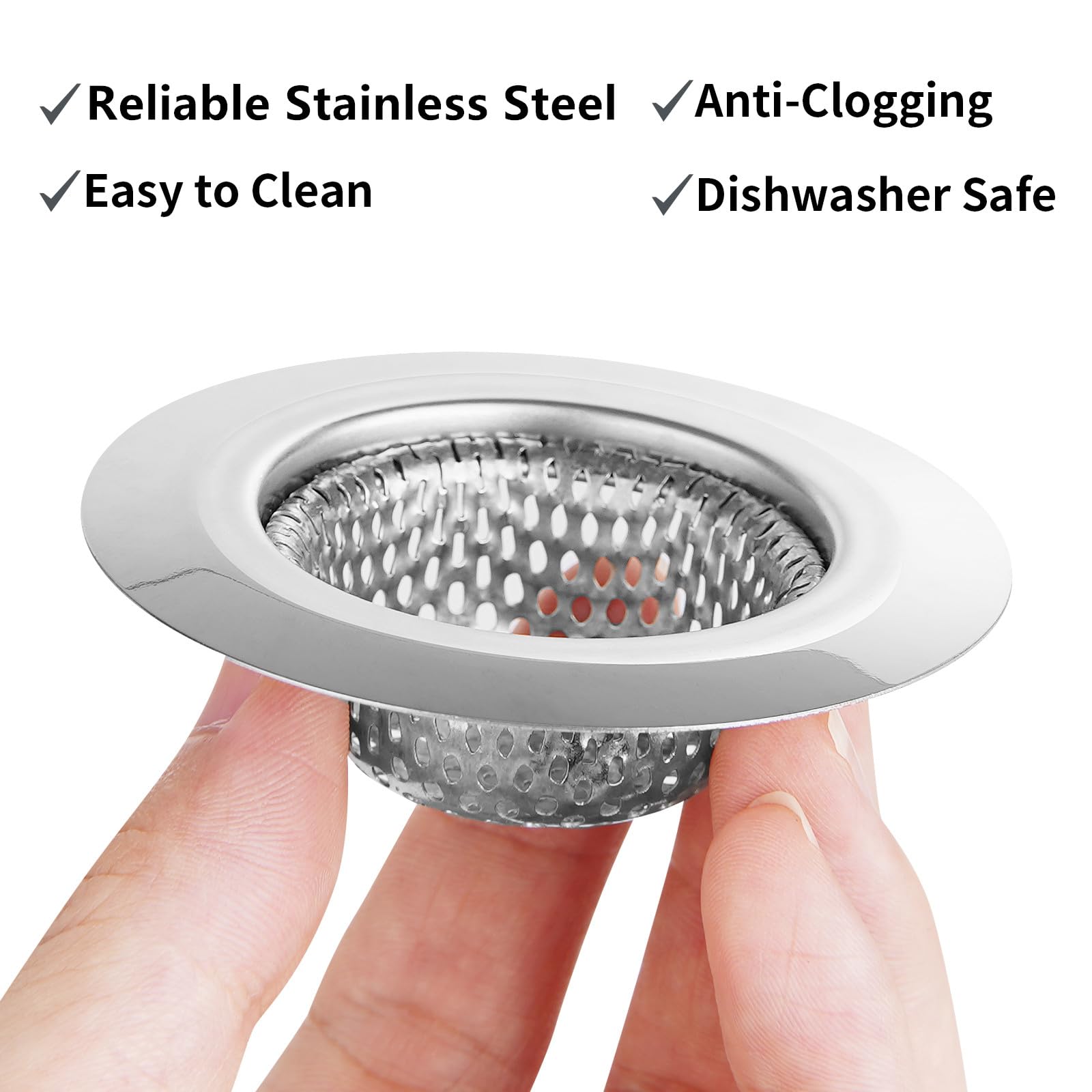 Ohtomber 2PCS Stainless Steel Bathtub Drain Strainer Cover - 2.79 inch Shower Hair Drain Catcher  Sink Strainer Filter Basket for Bathroom Sink  Wash Basin  Floor