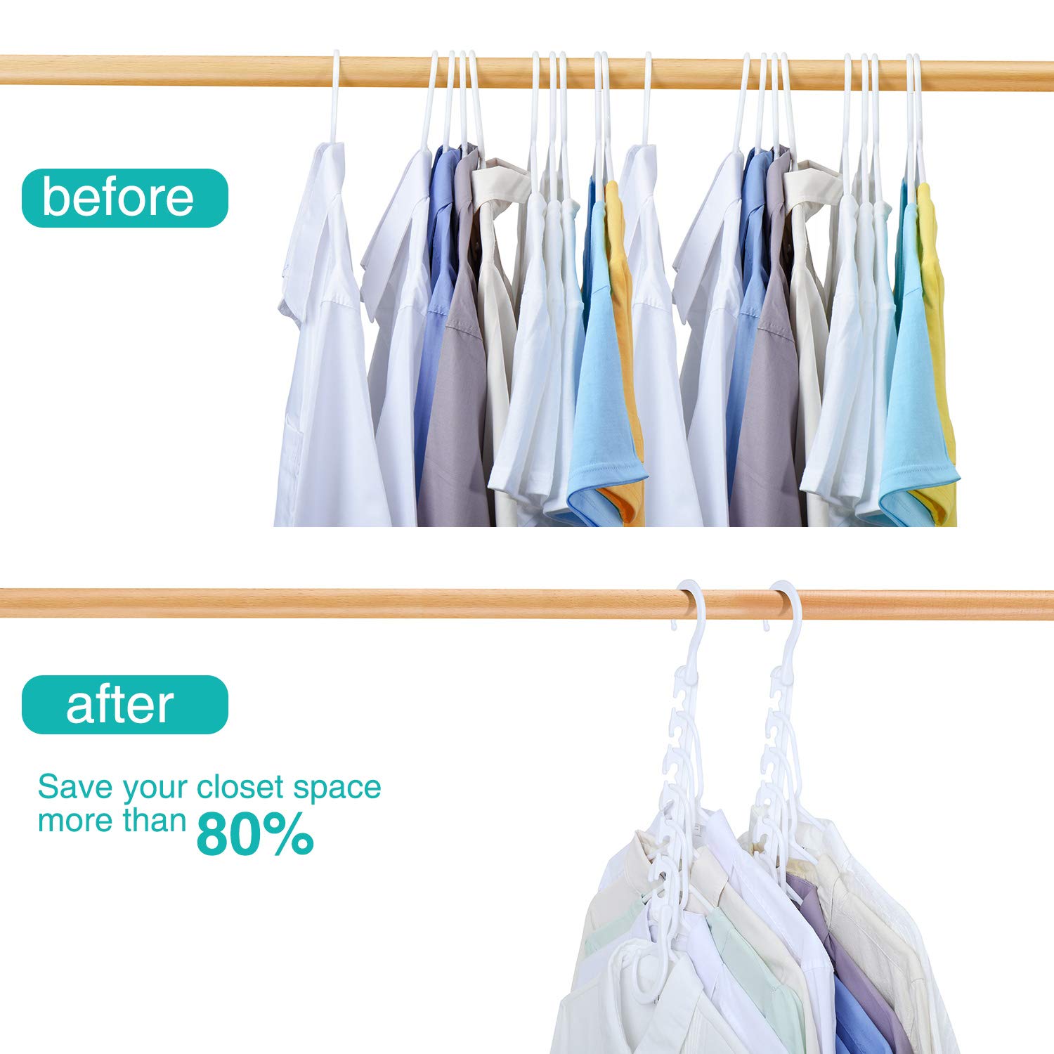 House Day Sturdy Plastic Space Saving Hangers Cascading Hanger Organizer Pack Of 20 Closet Space Saver Multifunctional Hangers F