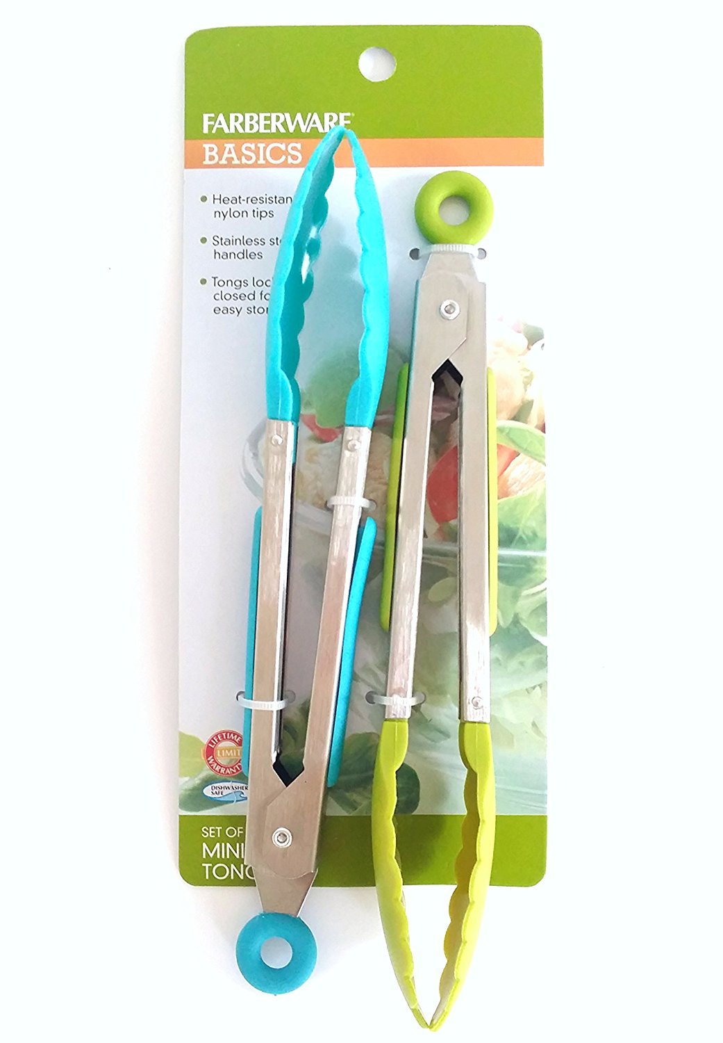 Faberware Basics Nylon Mini Tongs Set Of 2