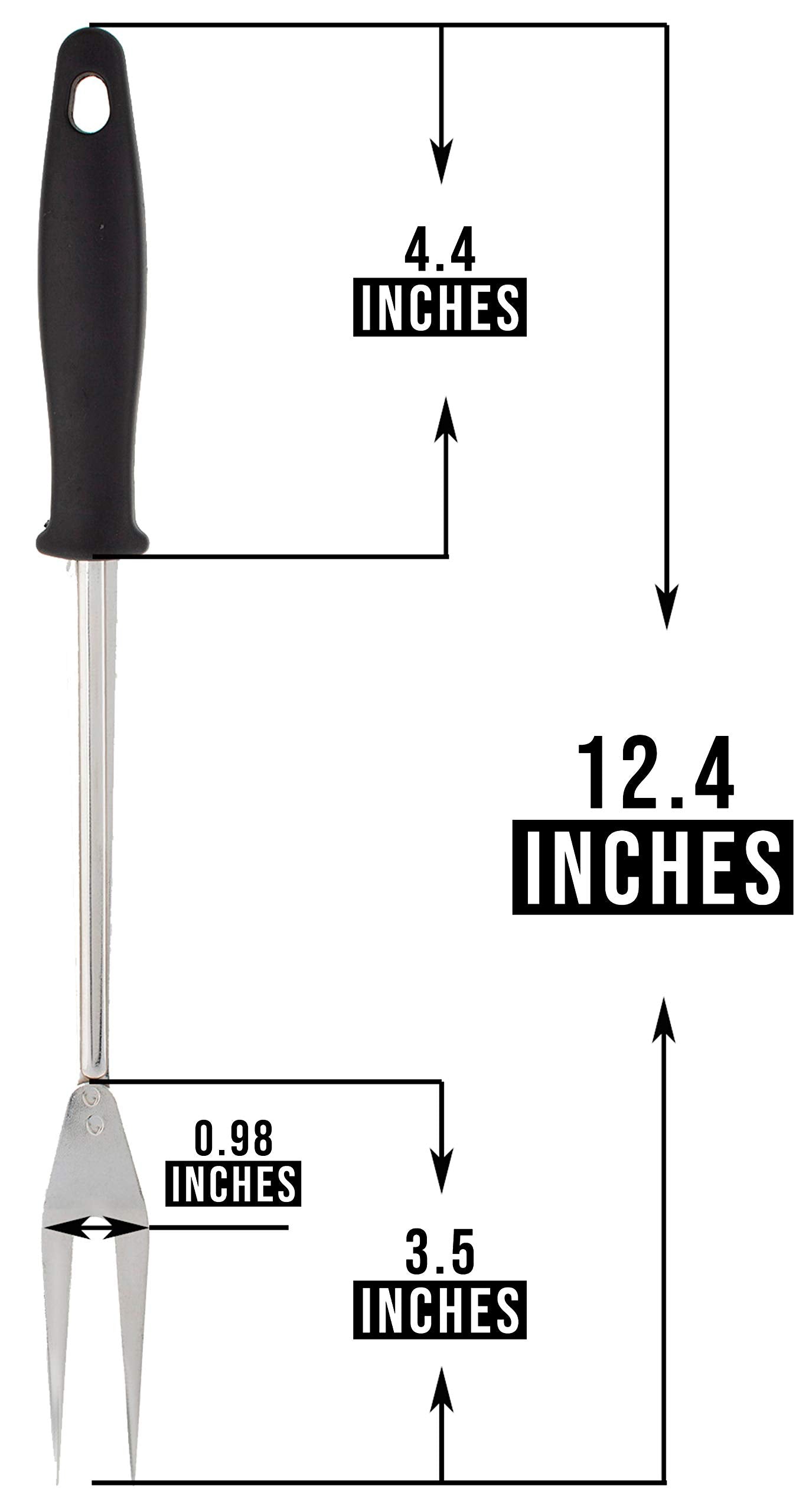 OFXDD Large Stainless Steel Meat Turning Fork Cooking for Grilling - Long Handled Carving Forks for BBQ