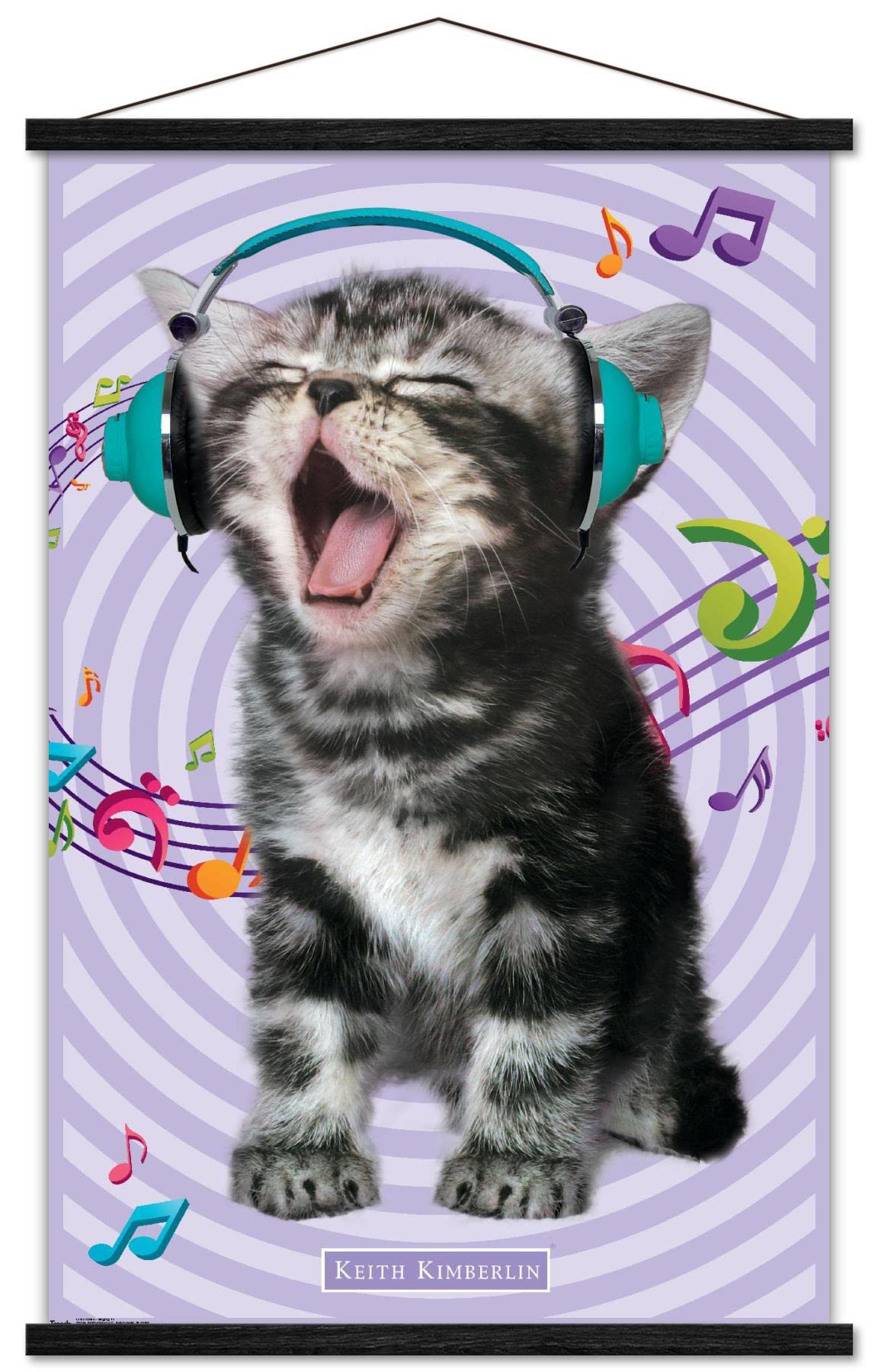 Trends International Keith Kimberlin - Kitten - Singing Wall Poster, 22.375'' X 34'', Premium Print And Black Hanger Bundle