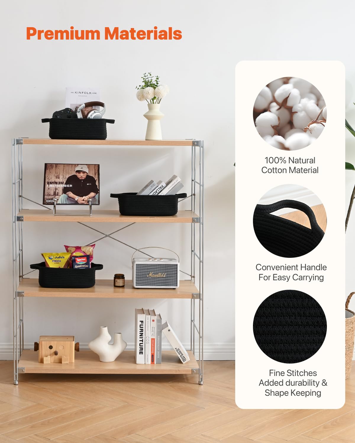 Kallax Small Woven Basket, 12 X 8 X 4.5 Inches, Small Storage Baskets For Organizing, Gift Baskets Empty, Cute Small Rope Shelf