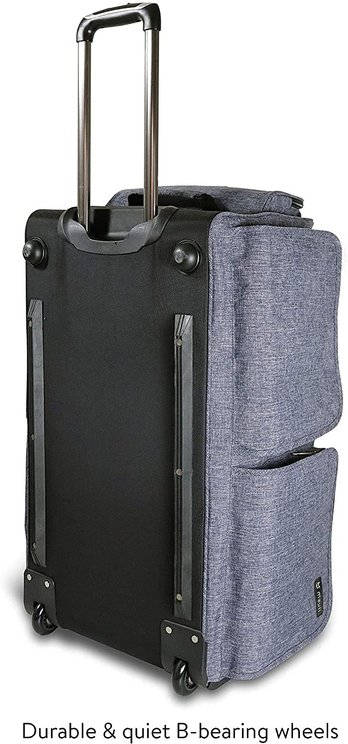 Mavii Garment Rack Duffel-Wheeled 28 Inch Collapsible Bag, Travel Costume Rack Rolling Upright Luggage, Grey