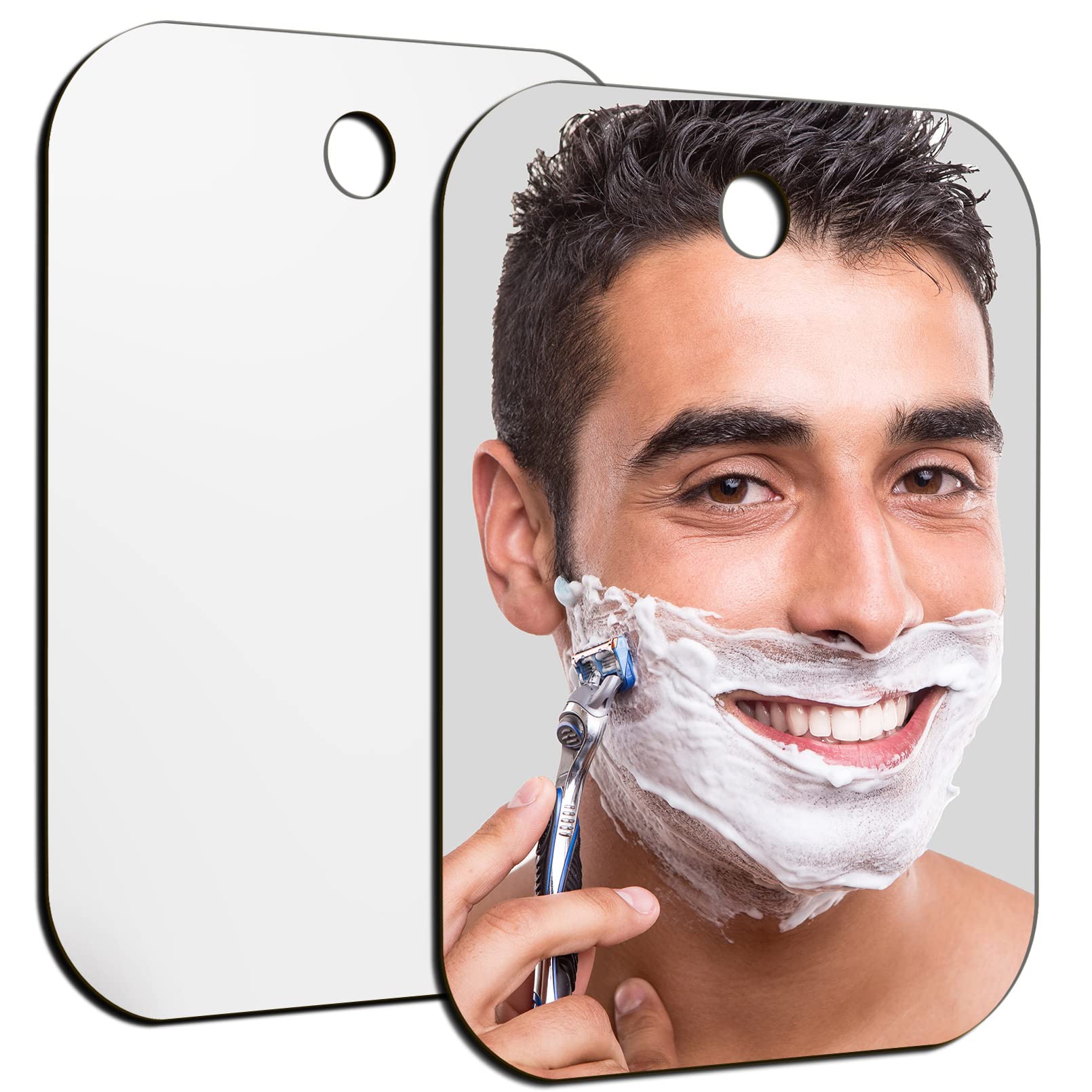 Shower Mirrors For Shaving Fogless,Small 8''X6'',Camping Travel Shaving Mirrors For Men,Bathroom Mirror Wall Mounted Handheld Un