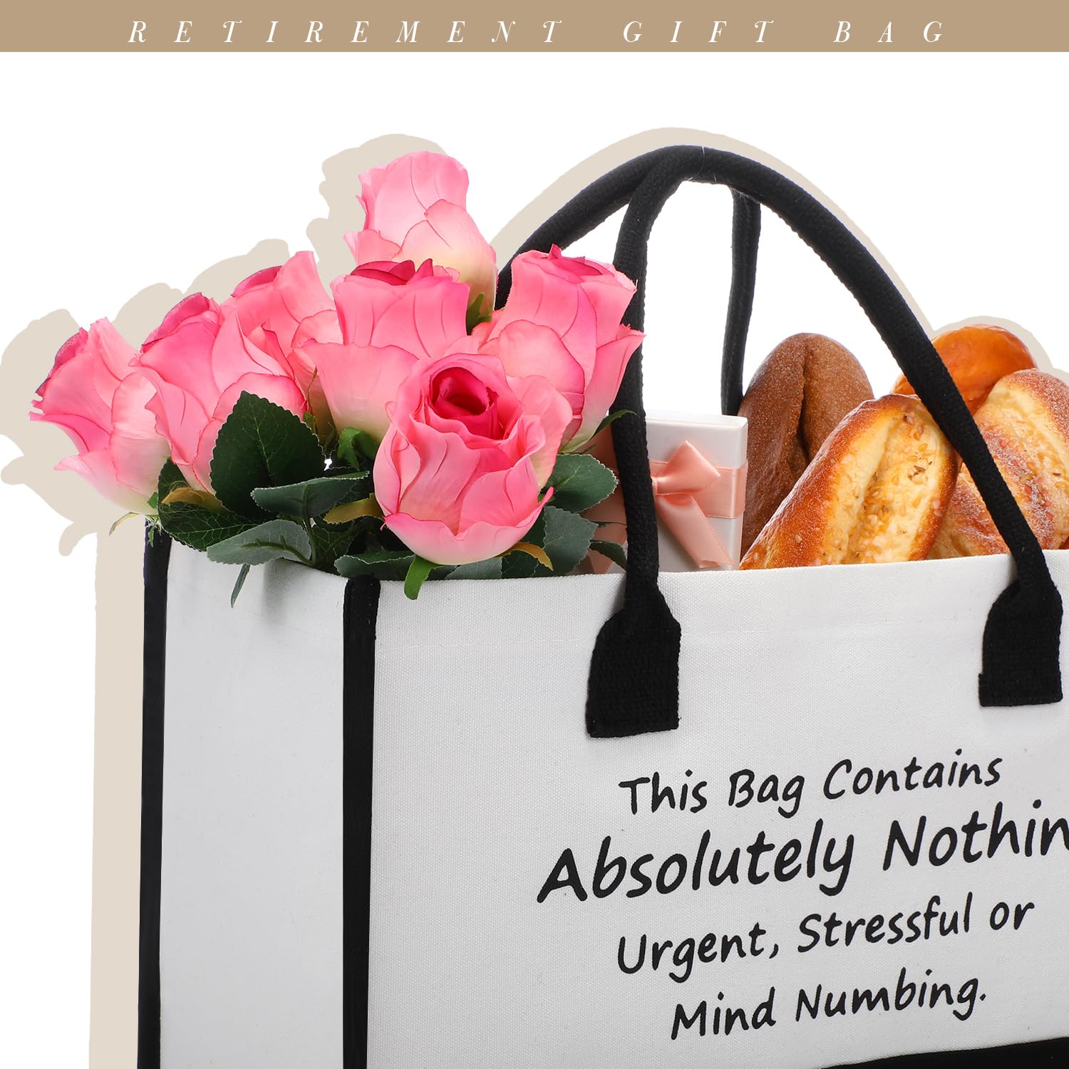 Huhumy Retirement Gifts For Women Retirement Gift Bag Canvas Tote Bag Appreciation Gift For Women Teacher Employee Nurse Farewel