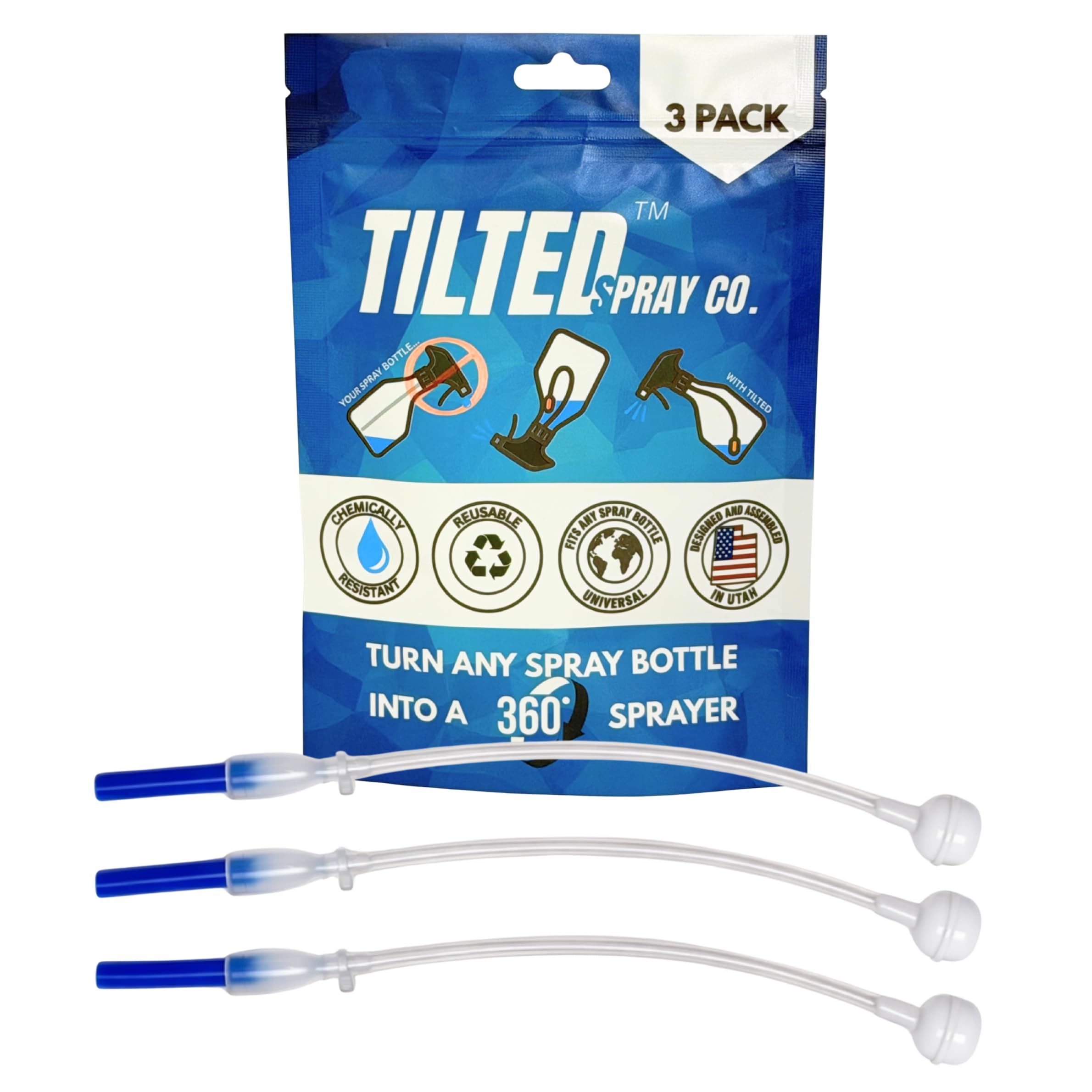 TILTED 360 Spray Bottle Adapter - Universal and Reusable Spray bottle adapter - Turn Any Spray Bottle Into a 360 Sprayer! Weight