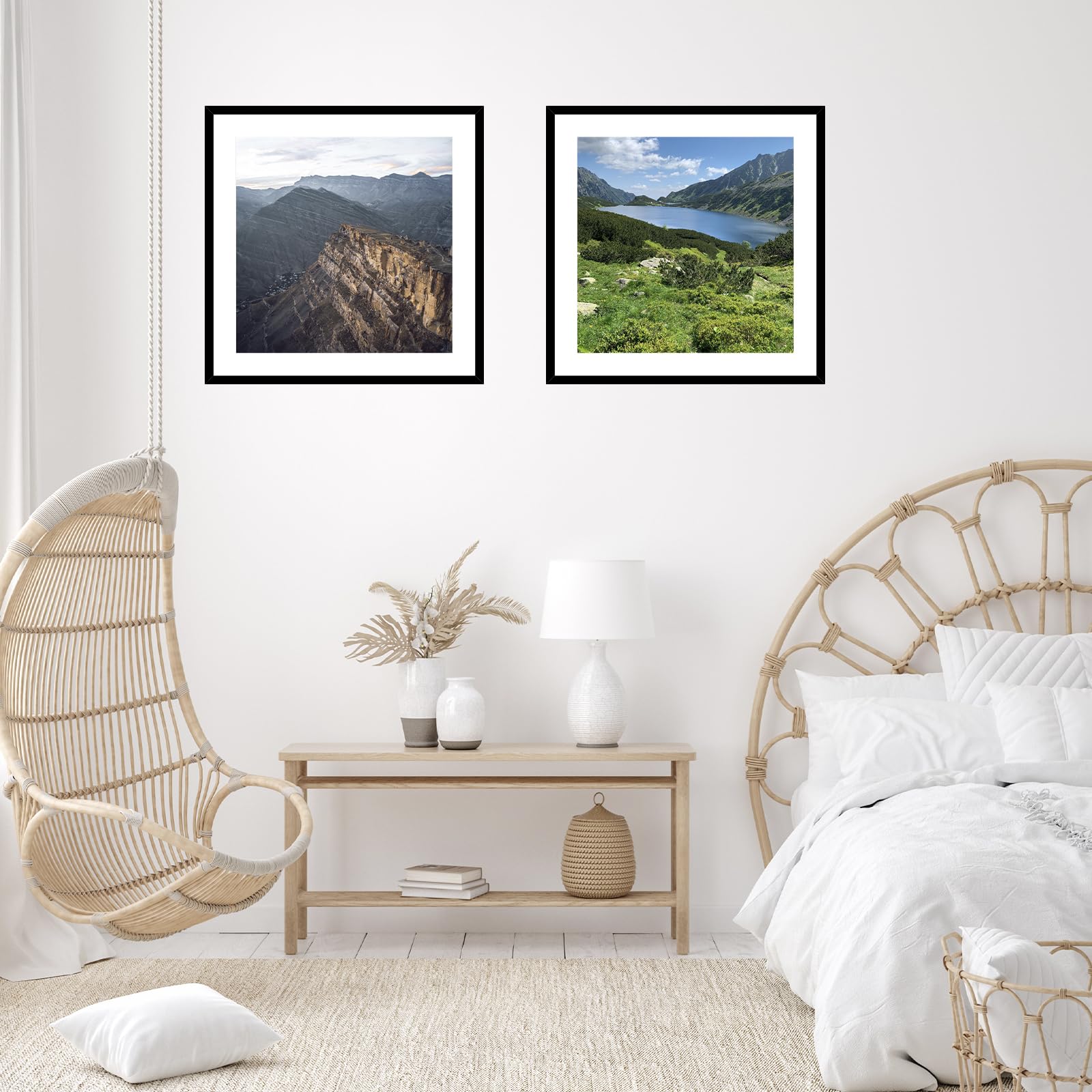 JCJMY 24x24 Picture Frame Black with 20x20 Mat, Display Photo 20x20 with Mat or 24 x 24 Without Mat, Wall Hanging Large 24x24 Po