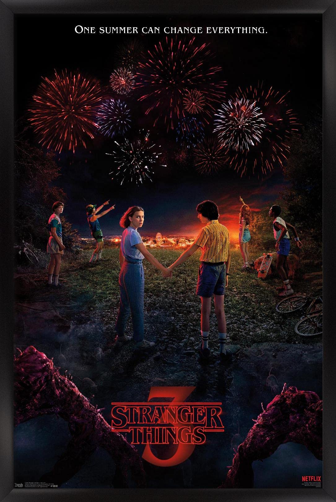 Trends International Netflix Stranger Things: Season 3 - Key Art Wall Poster, 22.375'' X 34'', Black Framed Version