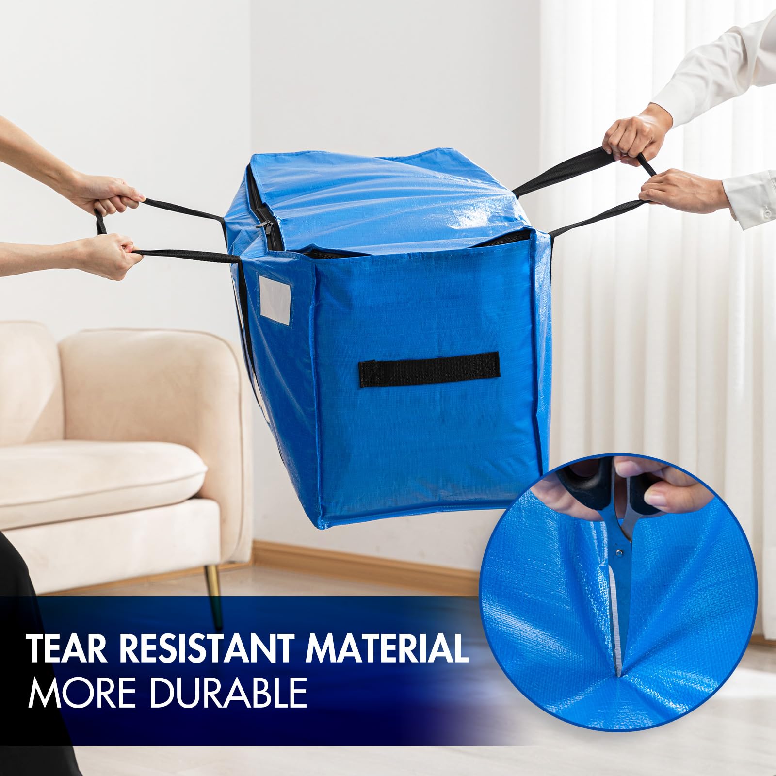 Taili Extra Large Moving Bags, 2 Pack Heavy Duty Totes For Storage With Visible Window, Wrap Around Handles, Storage Bags For Sp