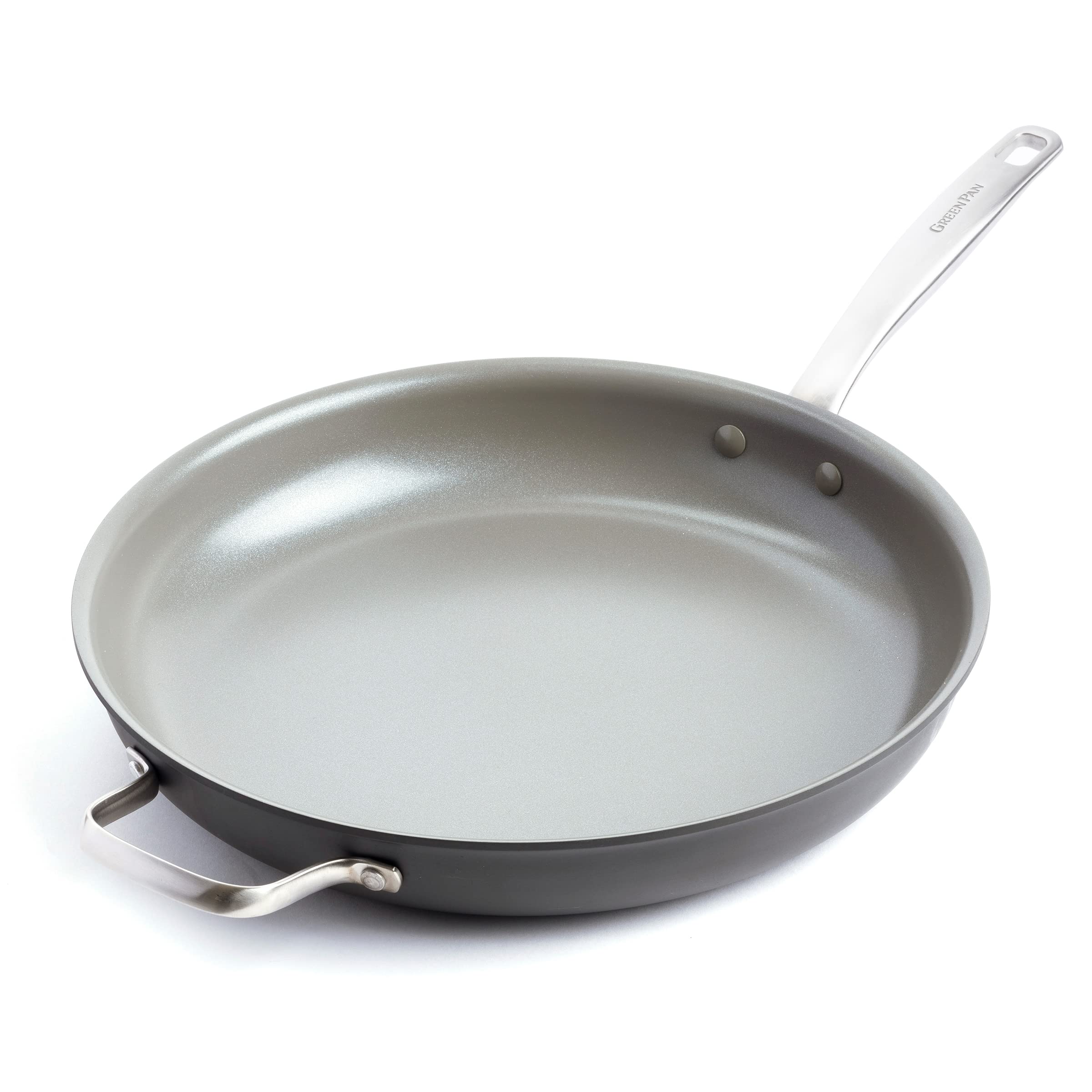 GreenPan Chatham Hard Anodized Healthy Ceramic Nonstick, 13 Frying Pan Skillet with Helper Handle, PFAS-Free, Dishwasher Safe, O