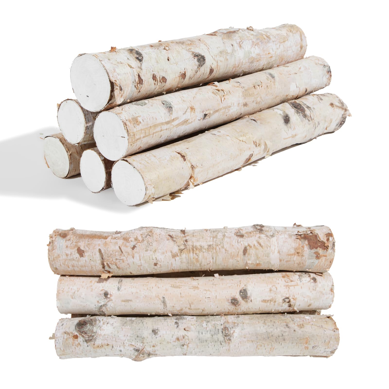 6 Pack Birch Logs Decorative Natural Birch Log For Decoration,Crafts,Diy,White Birch Logs For Fireplace Decor Firewood(Birch Log
