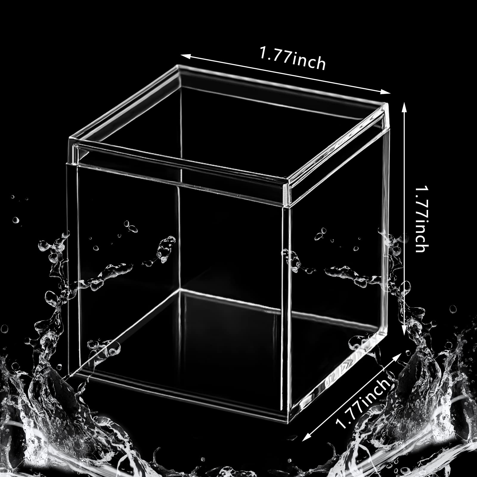 Blulu 8 Pieces Clear Acrylic Plastic Jewelry Box Mini Storage Box Mini Cube Containers with Lids for Candy and Tiny Jewelry(1.77