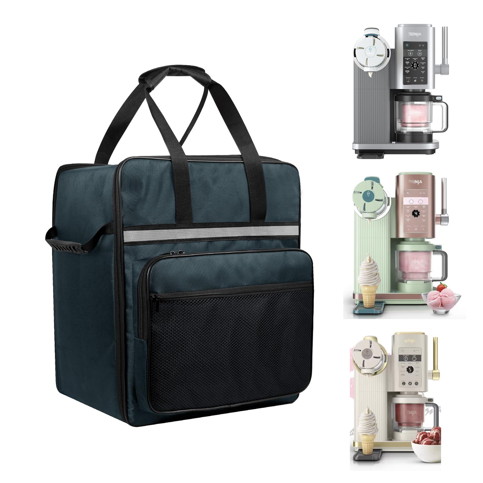 Carrying Bag Fit for Ninja CREAMi Scoop & Swirl Ice Cream NC701, Front-Opening Design for Easy Access, Soft Serve Maker Cover wi
