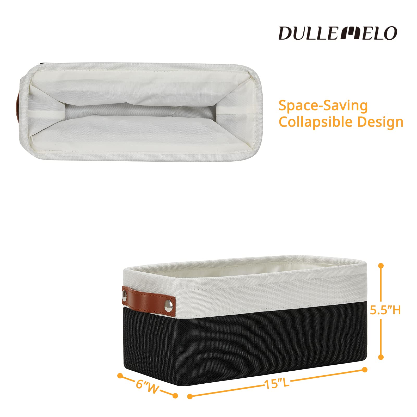 Dullemelo Toilet Paper Storage Basket, Toilet Tank Basket With Leather Handles For Toilet, Toilet Paper Basket For Back Of Toile