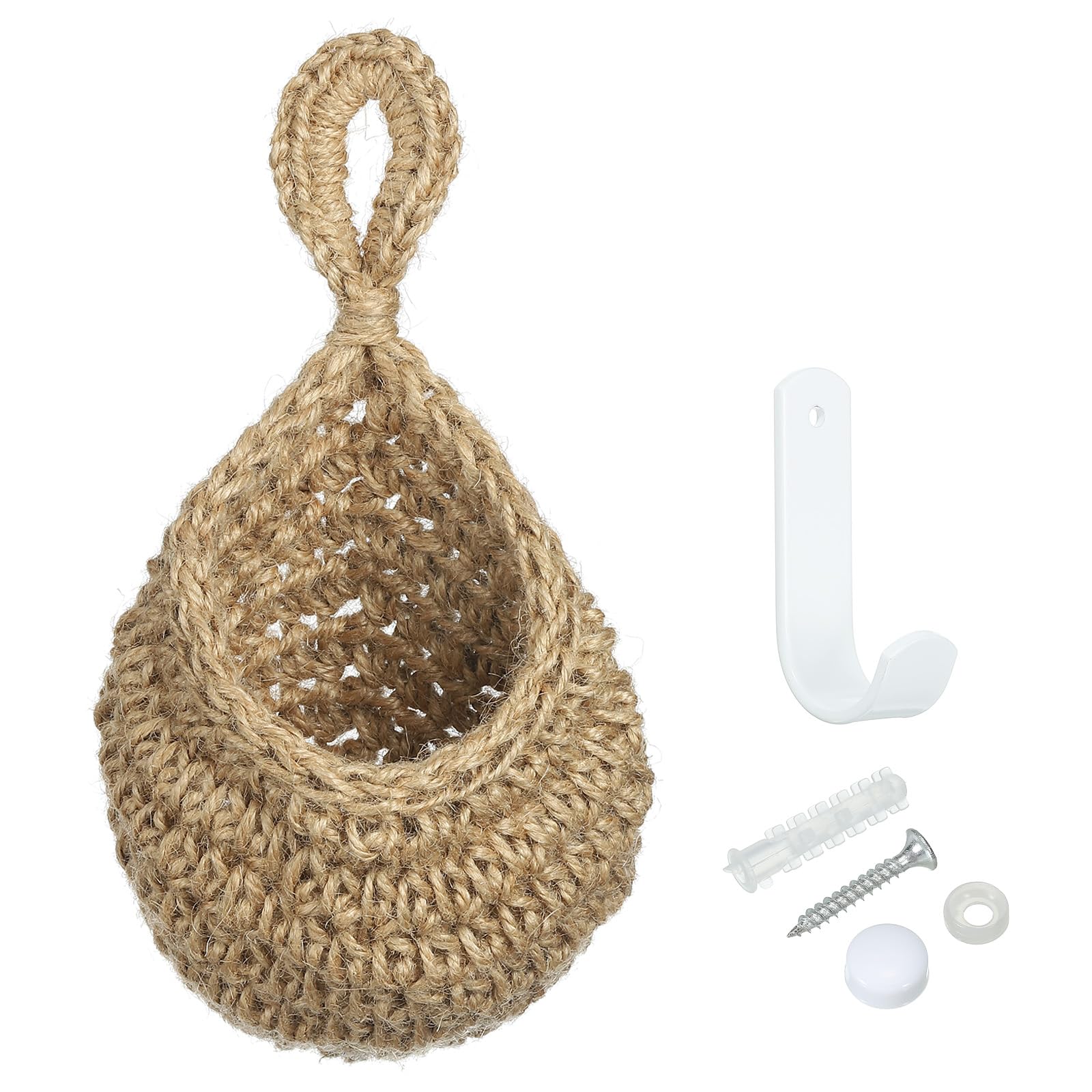 PATIKIL Hanging Fruit Baskets for Kitchen, Mini Size Teardrop Home Decor Storage HandWoven Wall Hanging Basket for Garlic Potat