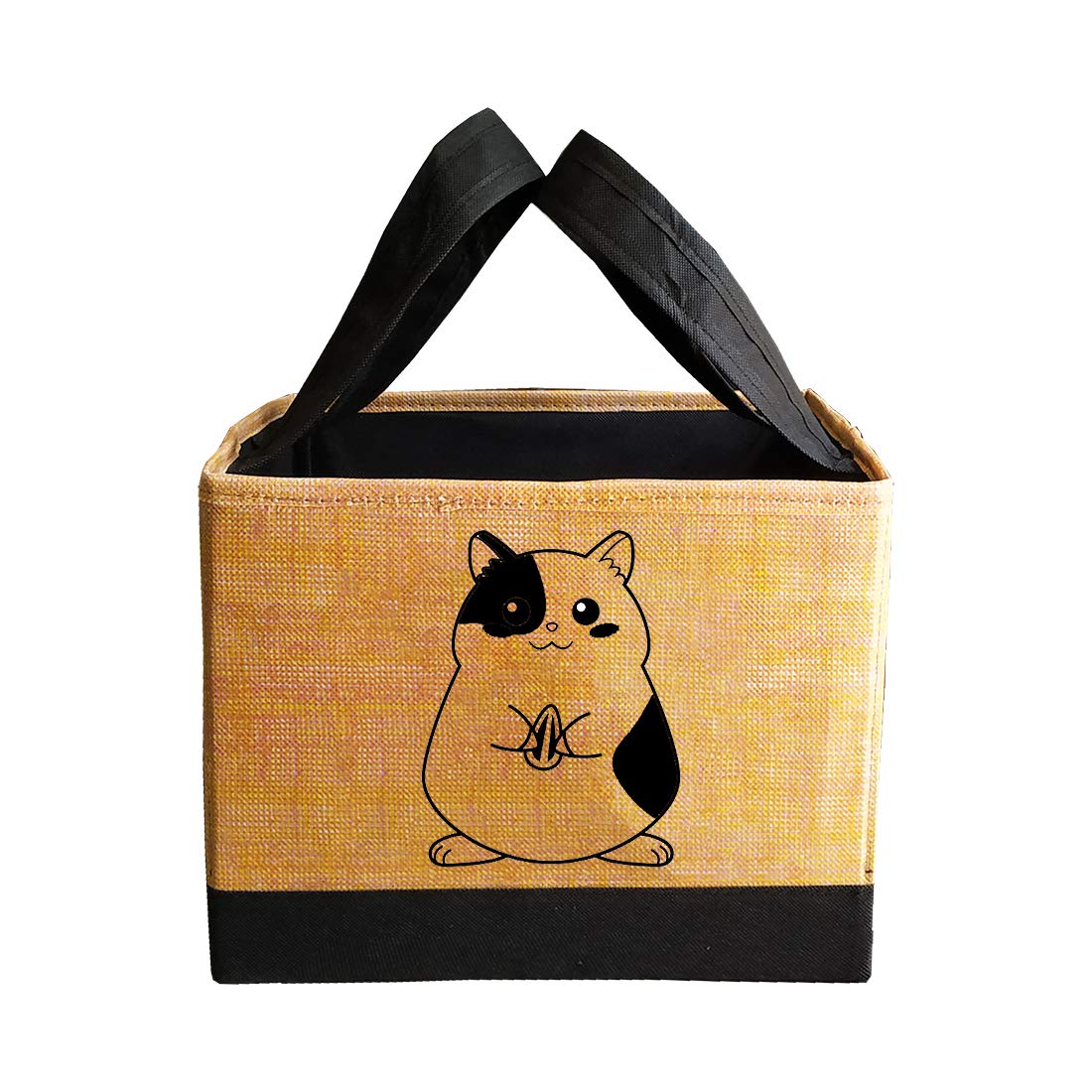Prettykrafts KidS Toys Square Storage Organizer Box, Cat Jute Brown