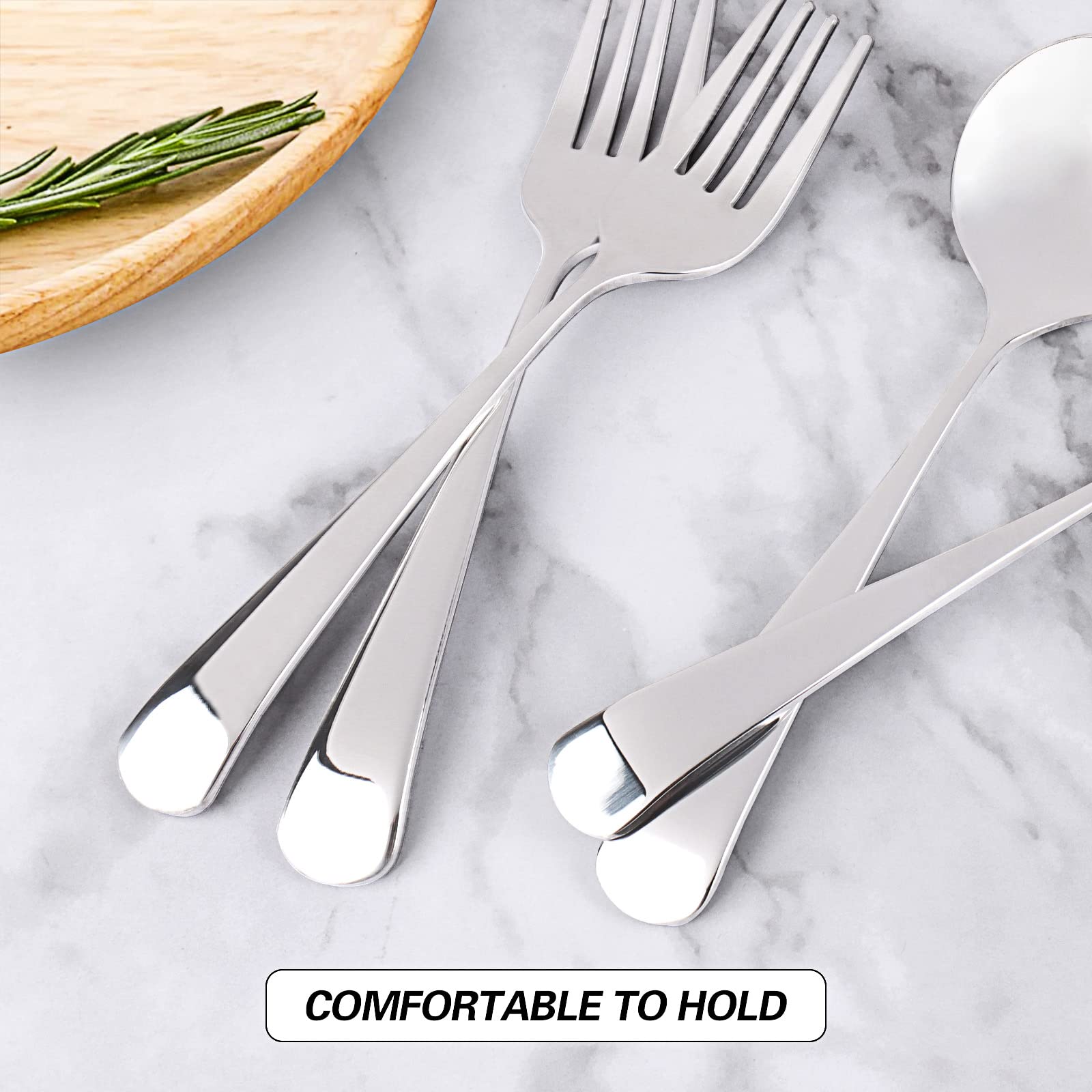 12 Pcs Forks And Spoons Silverware Set,Stainless Steel Fork And Spoon Set Food Grade Flatware Cutlery Set For Home,Kitchen And R