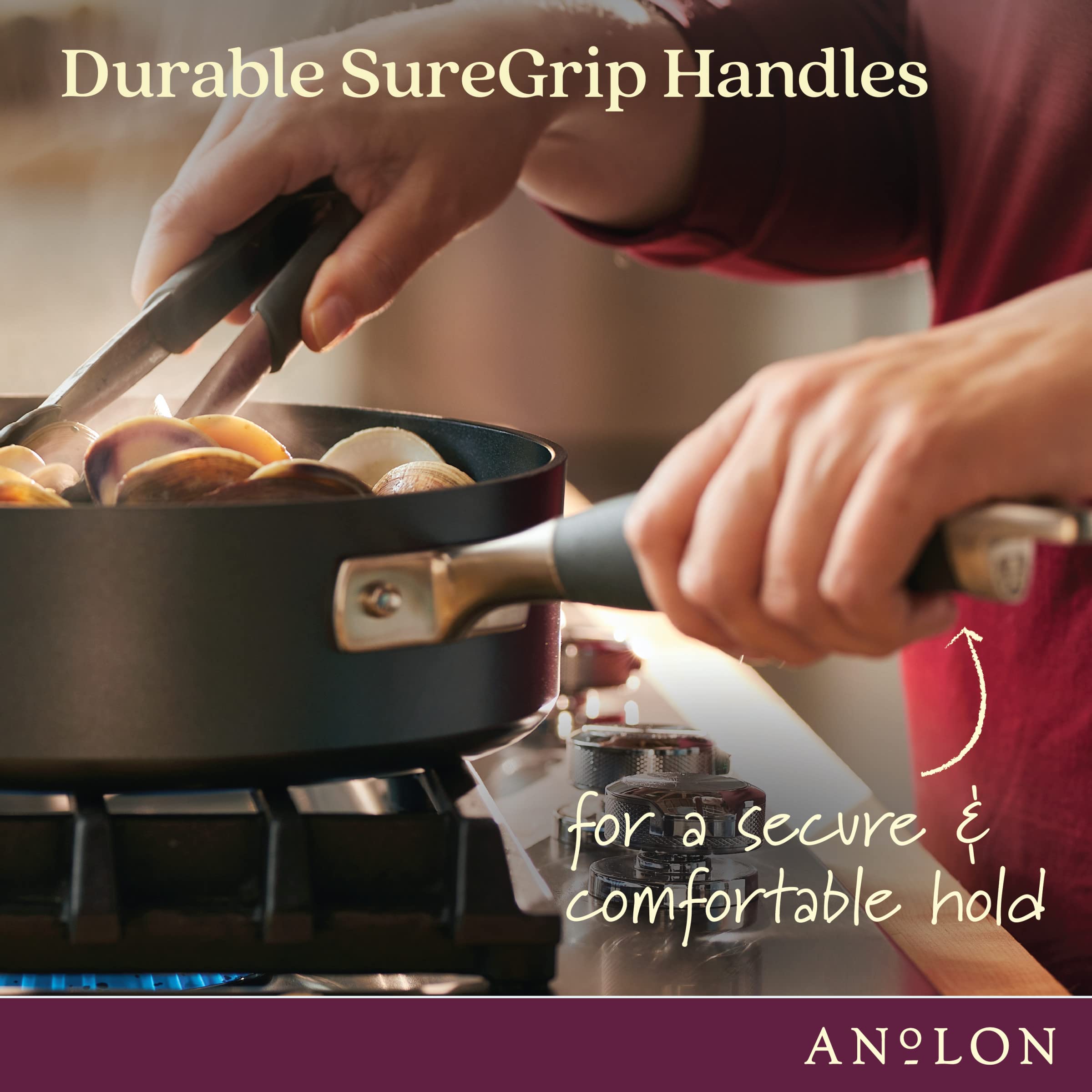 Anolon Advanced Hard Anodized Nonstick Grill Pan / Griddle And Roaster - 11 Inch, Gray