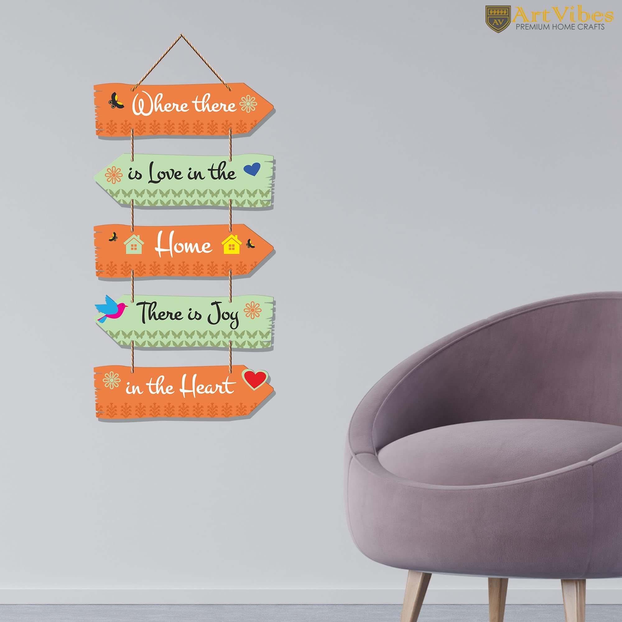 Artvibes Home Quotes Decorative Wall Art Wooden Hanger for Living Room | Bedroom | Gifts | Modern Painting Artworks Hangings for