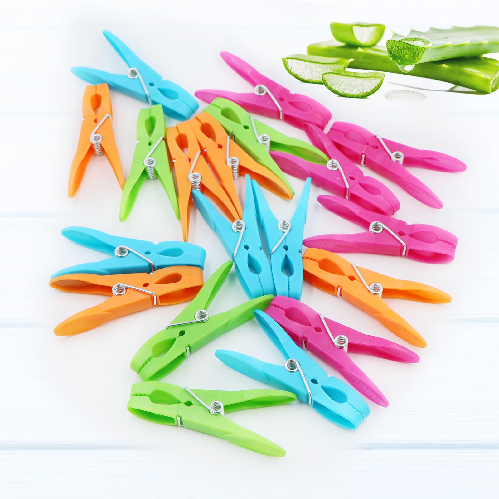 48 Packs Colorful Plastic Clothespins Hangers Clips Clothes Pins Heavy Duty Laundry Clothes Pins Clips With Springs, Air-Drying
