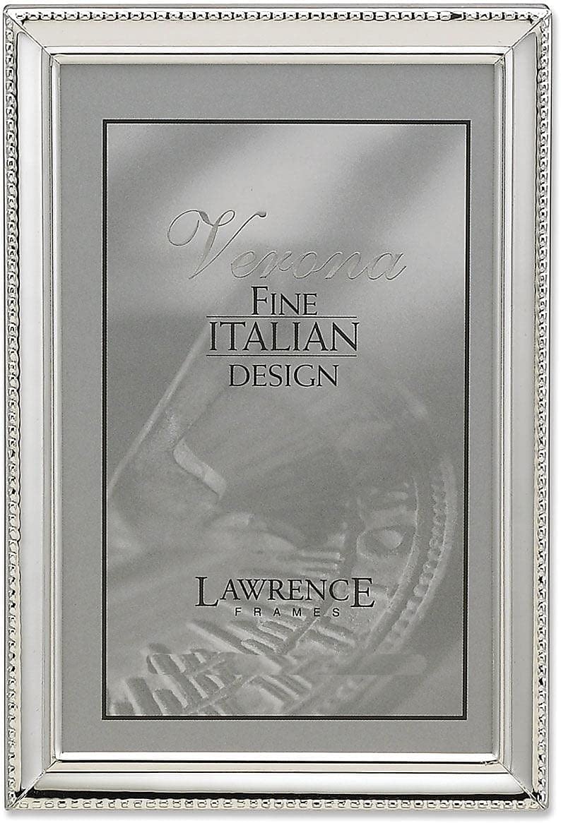 Lawrence Frames Verona Collection 8 x 12-Inch Metal Silver Single Picture Frame with Beads (11682)