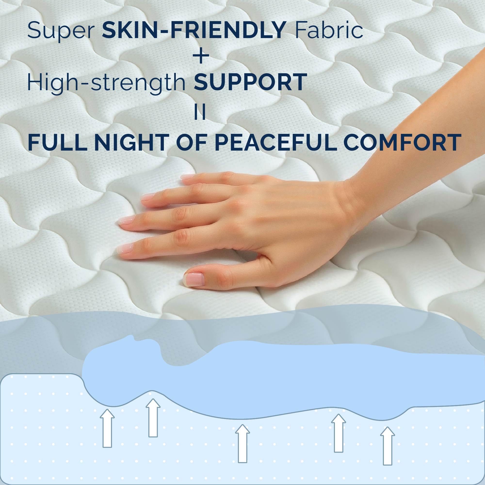 12 Inch King Hybrid Mattress in a Box - Individually Wrapped Coils & Gel Memory Foam for Back Support, Pressure Relief & Motion