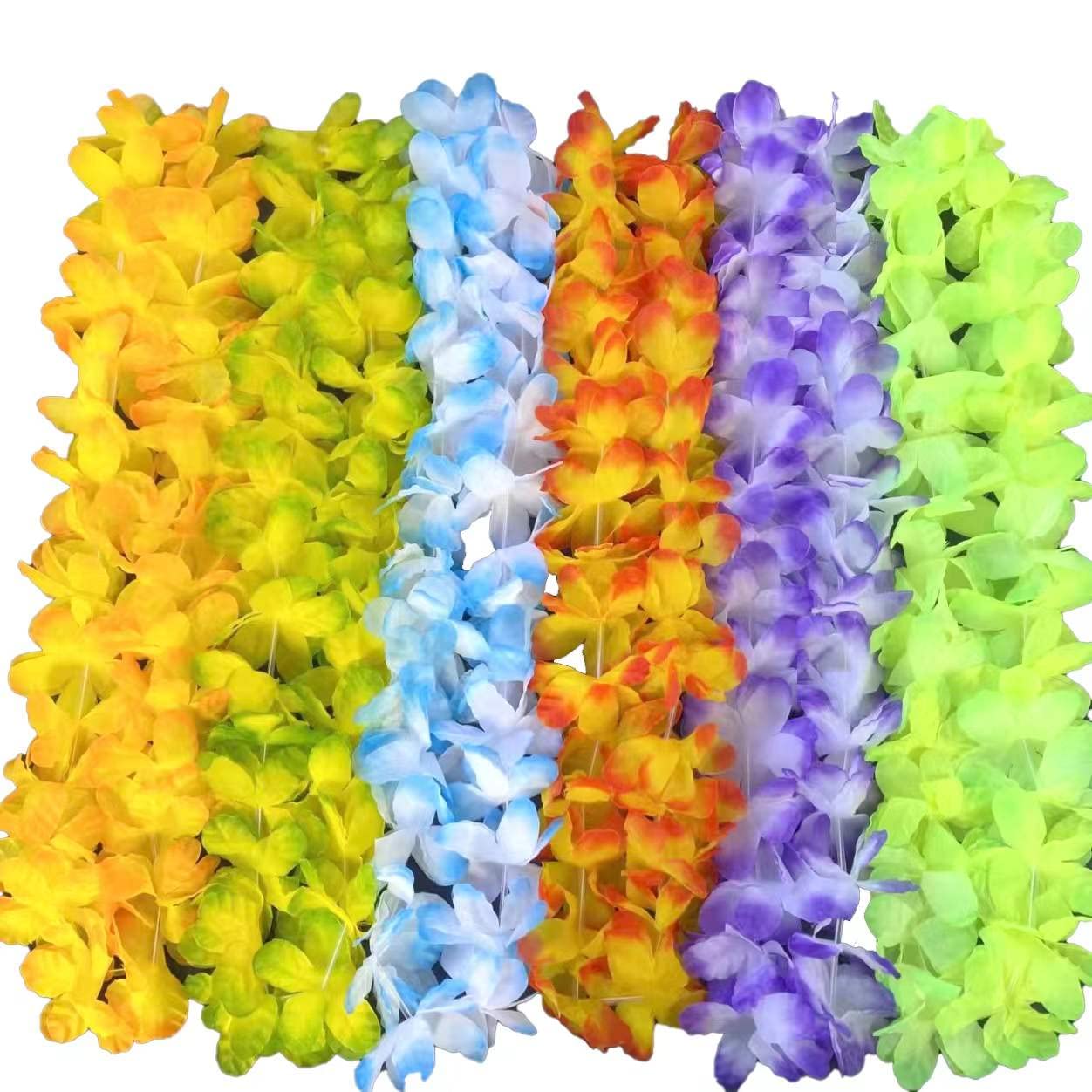 100Pcs Soft Necklaces Hawaiian Leis Luau Partyecorations Tropical Party Favors Lei Hawaiian Flower Perfect For Your Hawaii Luaus