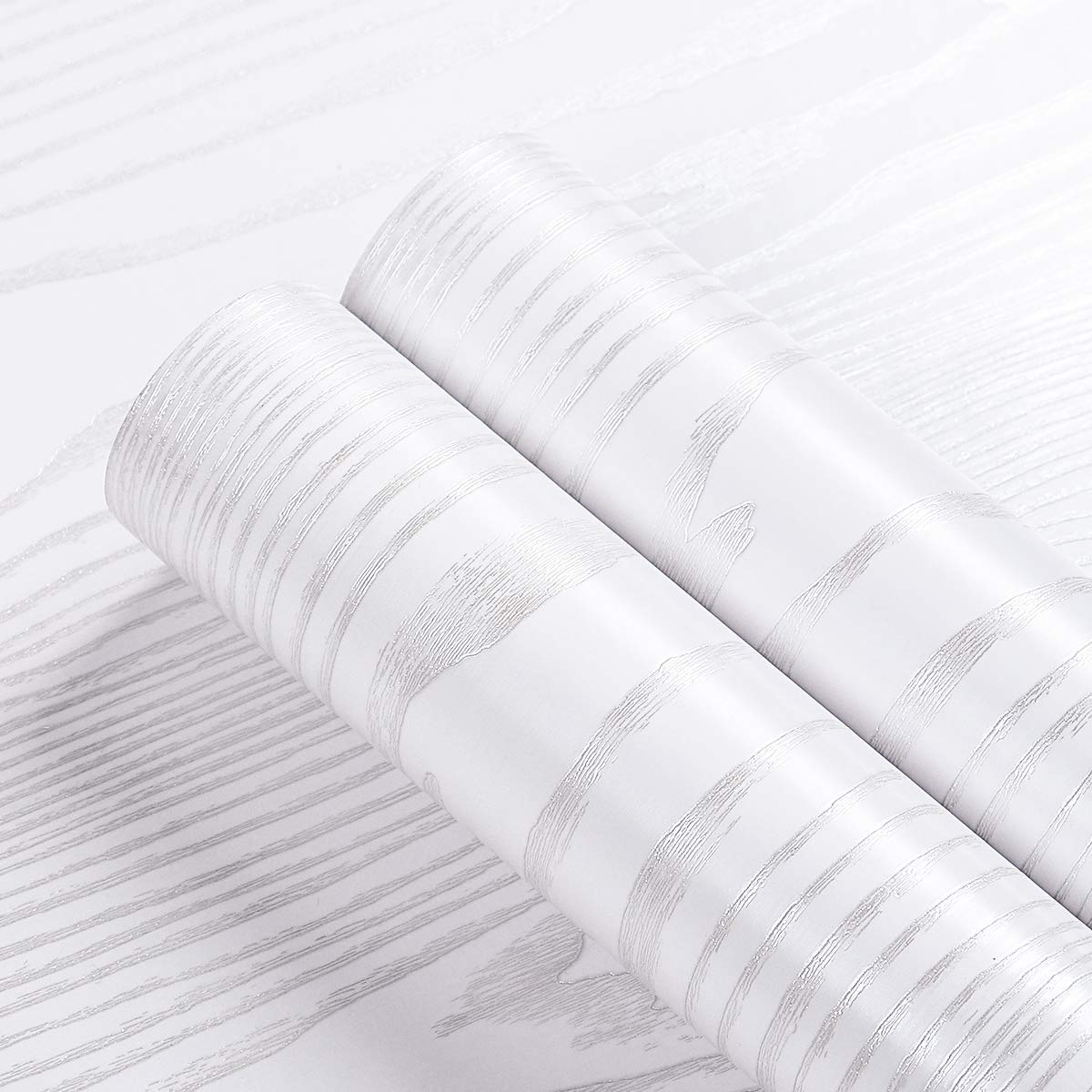 Livelynine 15.8 X197 Inch White Wood Contact Paper For Cabinets Countertop Peel And Stick Wood Wallpaper Self Adhesive Shelf Lin