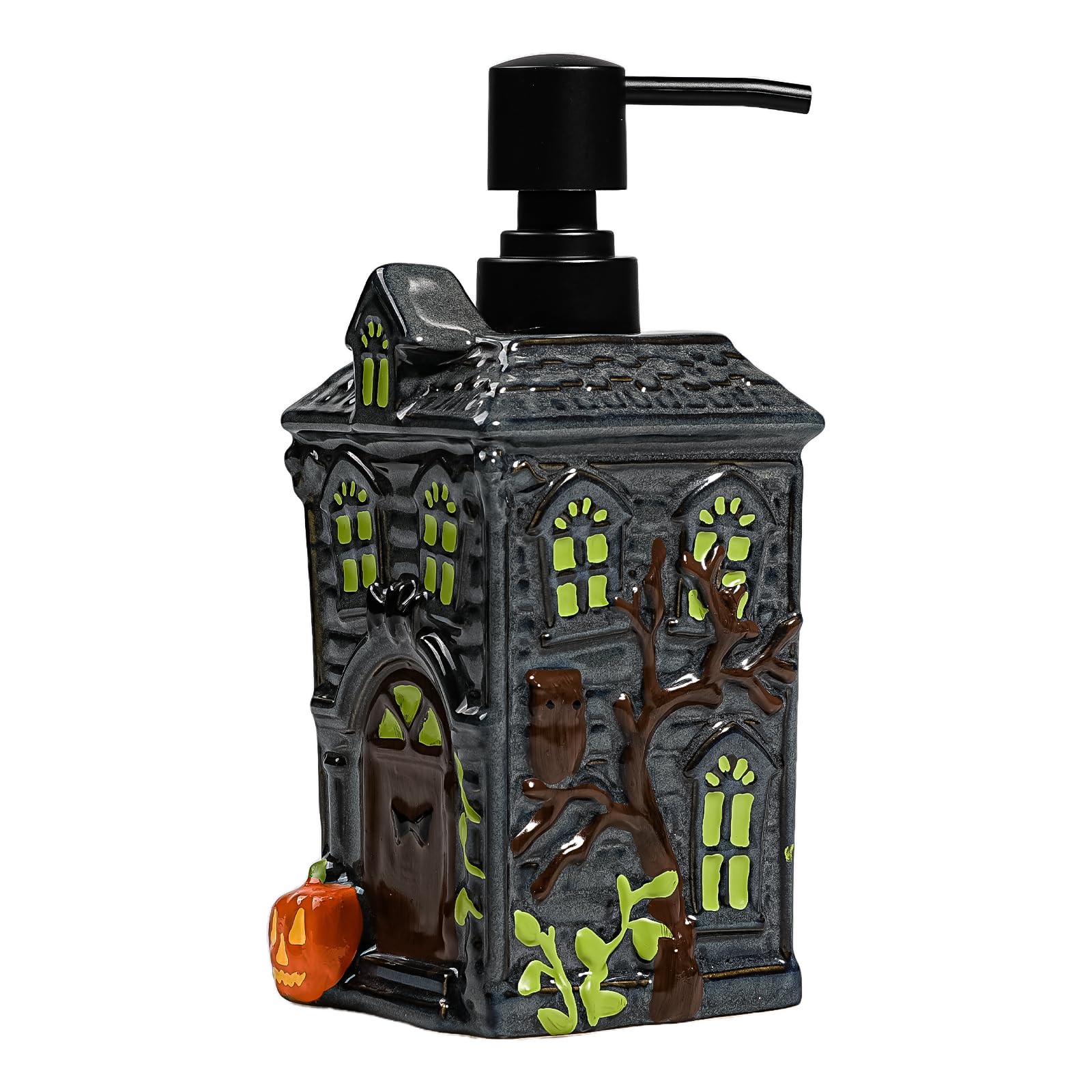 Amaauto Halloween Soap Dispenser, Refillable Liquid Bathroom Soap Dispenser, 19Oz Hand Soap Dispenser, Ceramic Liquid Soap With