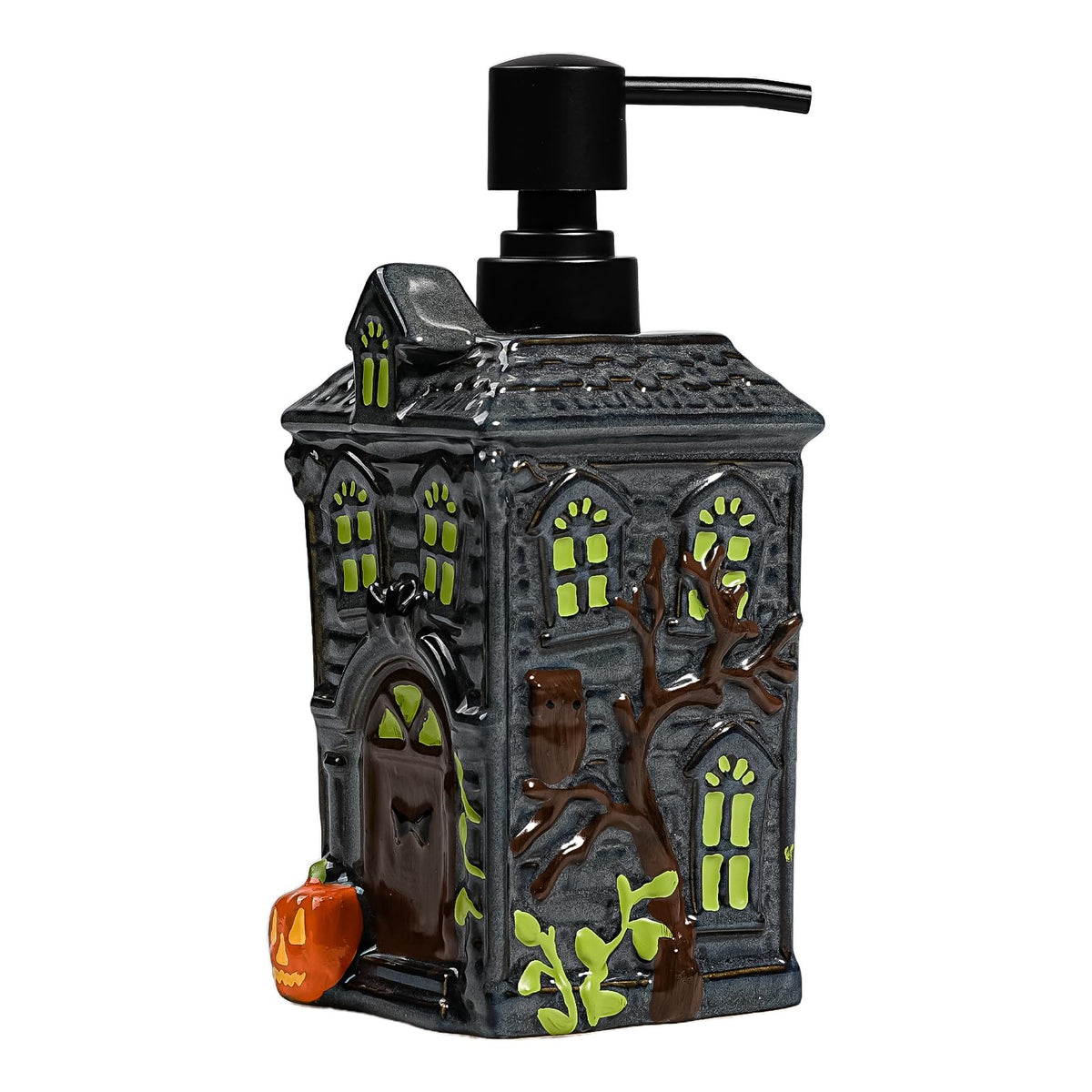 Amaauto Halloween Soap Dispenser, Refillable Liquid Bathroom Soap Dispenser, 19Oz Hand Soap Dispenser, Ceramic Liquid Soap With