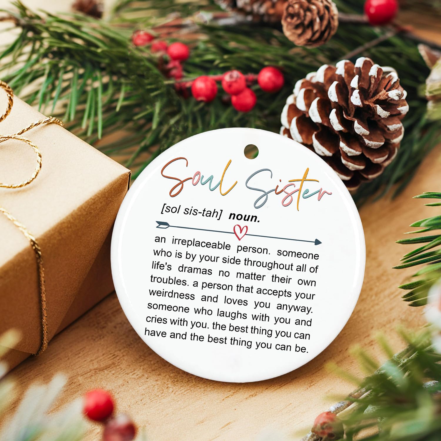 ZAGKOO Soul Sister Christmas Ornament 2025 - Soul Sister Gifts for Women, Best Friend Christmas Ornament, Friendship Gift for Be