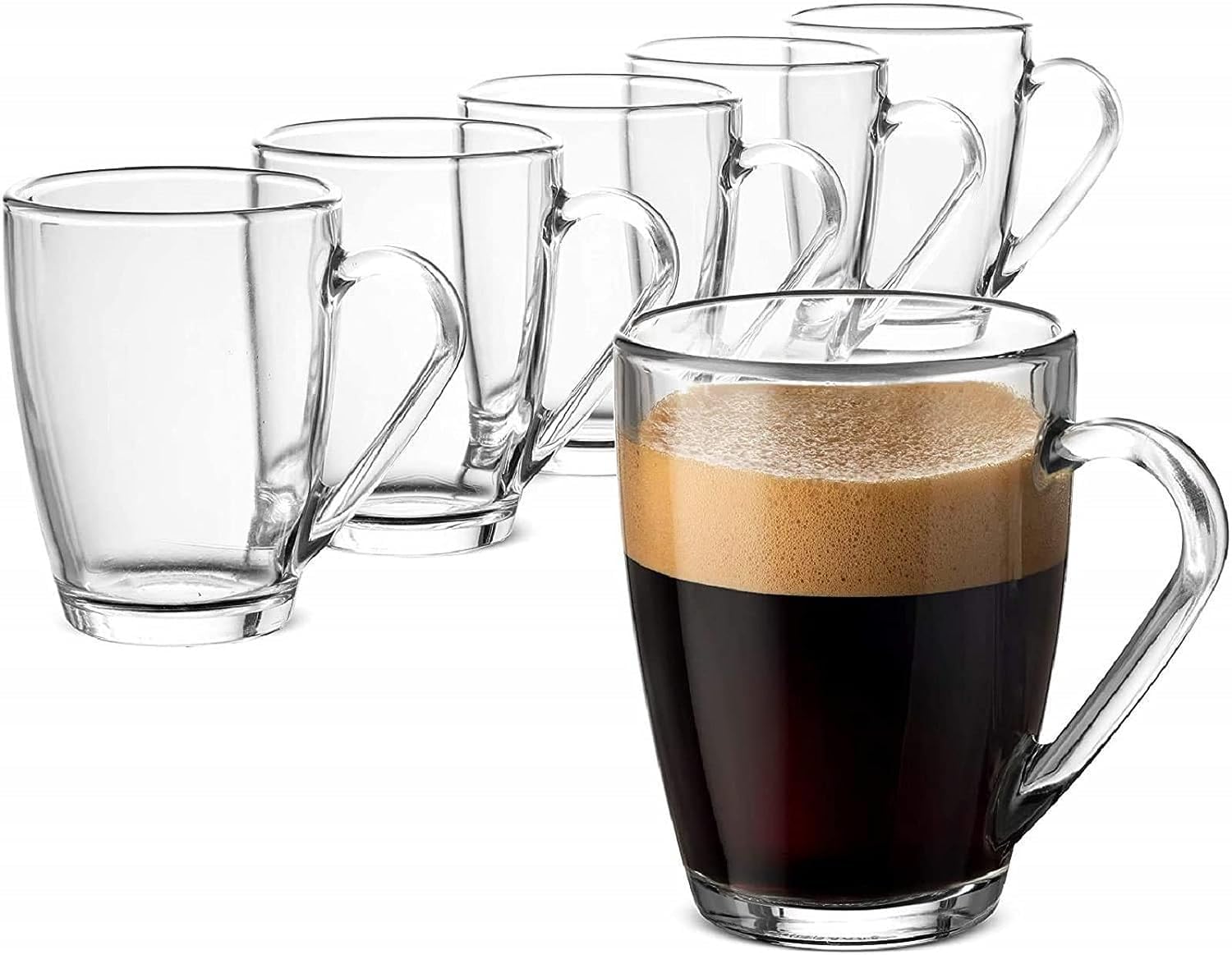 BAGYAM  Glass Coffee Mugs  Glass Irish Coffee Cups & Mugs with Handle for Milk Coffee Tea Espresso Cappuccino etc  Hot & Cold