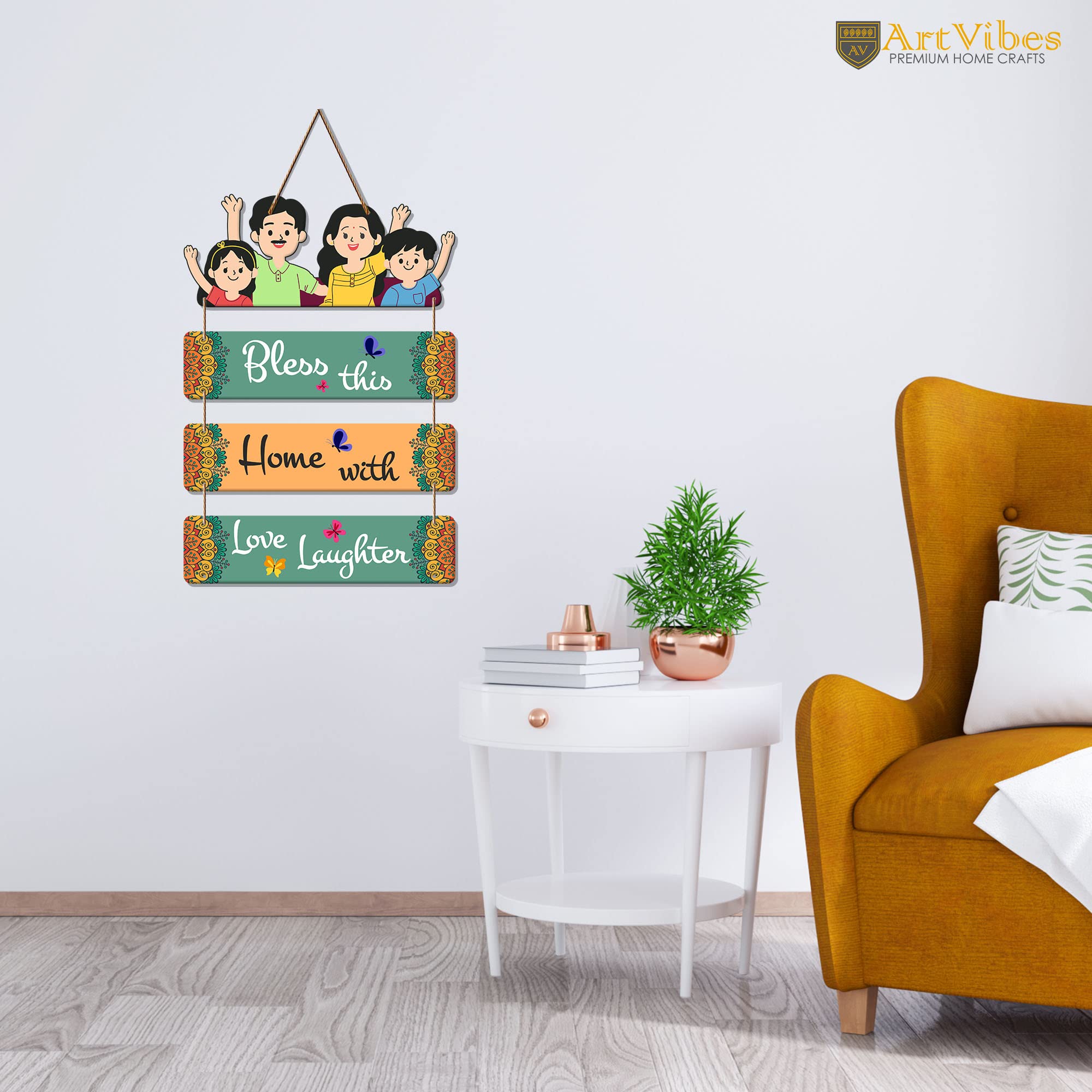 Artvibes Home Quote Decorative Wall Art MDF Wooden Hanger for Living Room | Bedroom | Gift | Wood Art Hanging For Home Decoratio