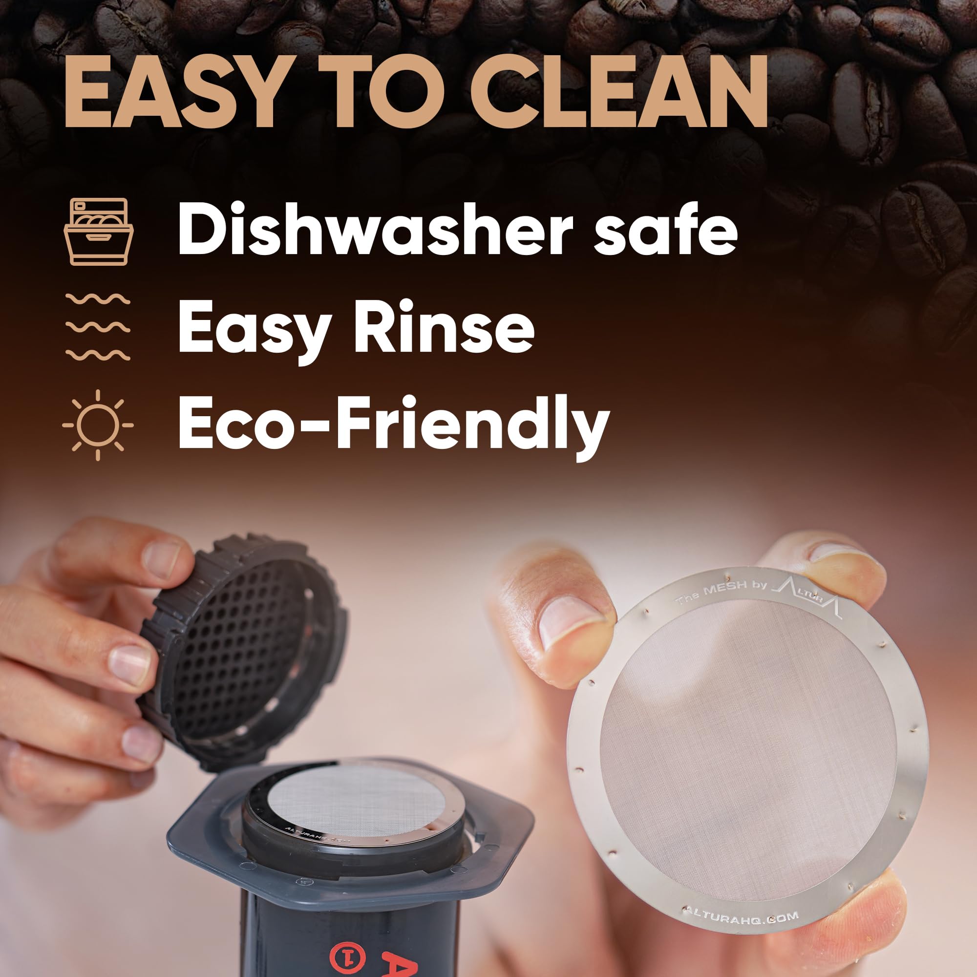 The Mesh: Reusable Metal Filter For Aeropress Coffee Maker. Also Fits Aeropress Go Coffee Press. No More Paper Filters Orignal