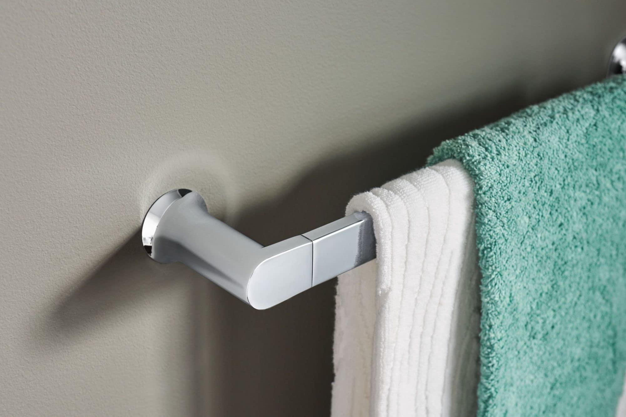 Moen Genta Lx Chrome Modern 24-Inch Wall Mount Towel Holder Bathroom Single Towel Bar, Bh3824Ch