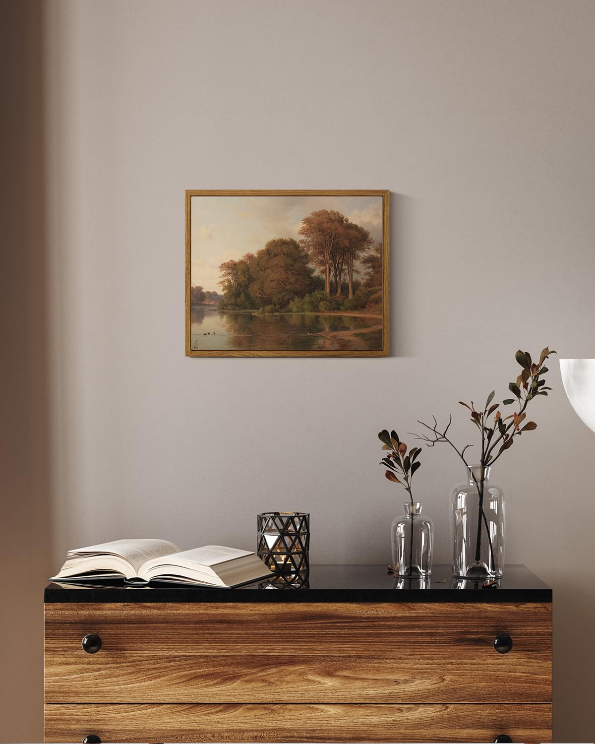 Arpeotcy Vintage Framed Canvas Wall Art, Fall Living Room Autumn Scenery Pictures Wall Decor, Prints Art, Kitchen Landscape Pain