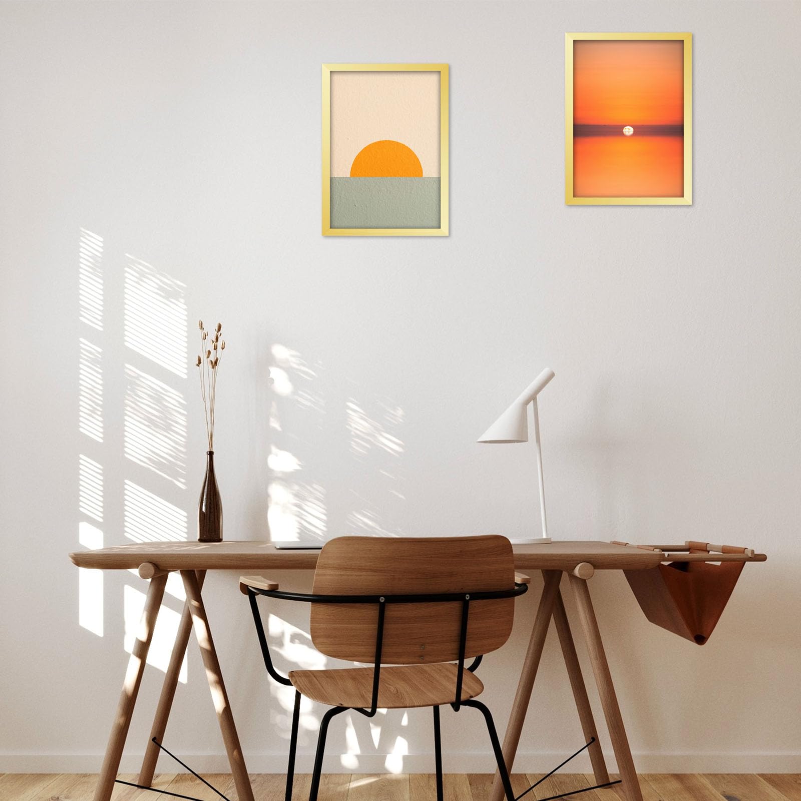 THCASITO Picture Frames 8x12 Gold Photo Frames without Mat for Wall and Tabletop Decor, Set of 2