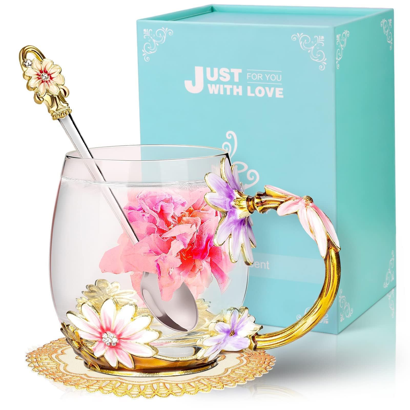 Wisolt Birthday Gifts for Women Mothers Day Gifts for Her Mom Grandma Teacher Friend Anniversary Christmas Valentines Day Glass 