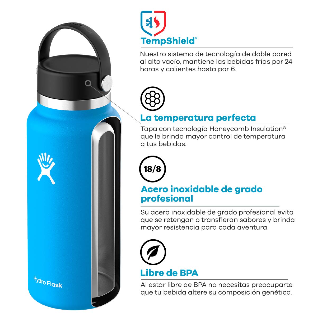Hydro Flask 20 Oz Wide Flex Sip Lid Stone With Dishwasher Safe,Double-Wall - Aluminum