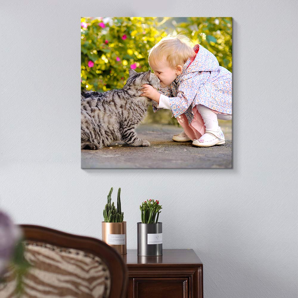 Nwt Custom Canvas Prints With Your Photos For Pet/Animal, Personalized Canvas Pictures For Wall To Print Framed 16X16 Inches