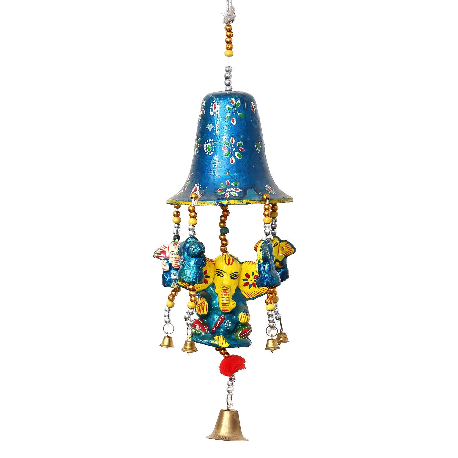 eCraftIndia Handcrafted Decorative Lord Ganesha Wall/Door/Window Hanging Bells