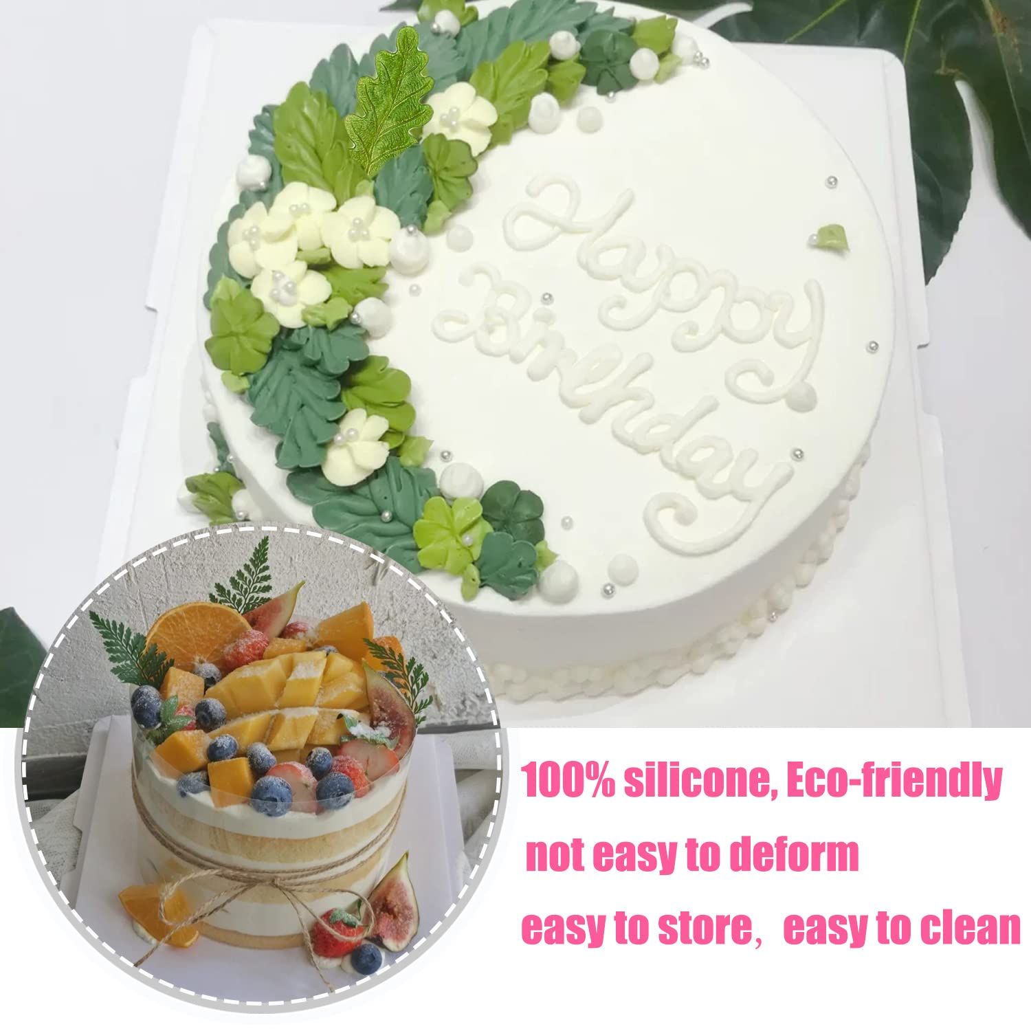 Zixiang Tree Leaf Silicone Mold Fern Leaves Fondant Molds For Cake Decoration Cupcake Topper Chocolate Candy Resin Polymer Clay