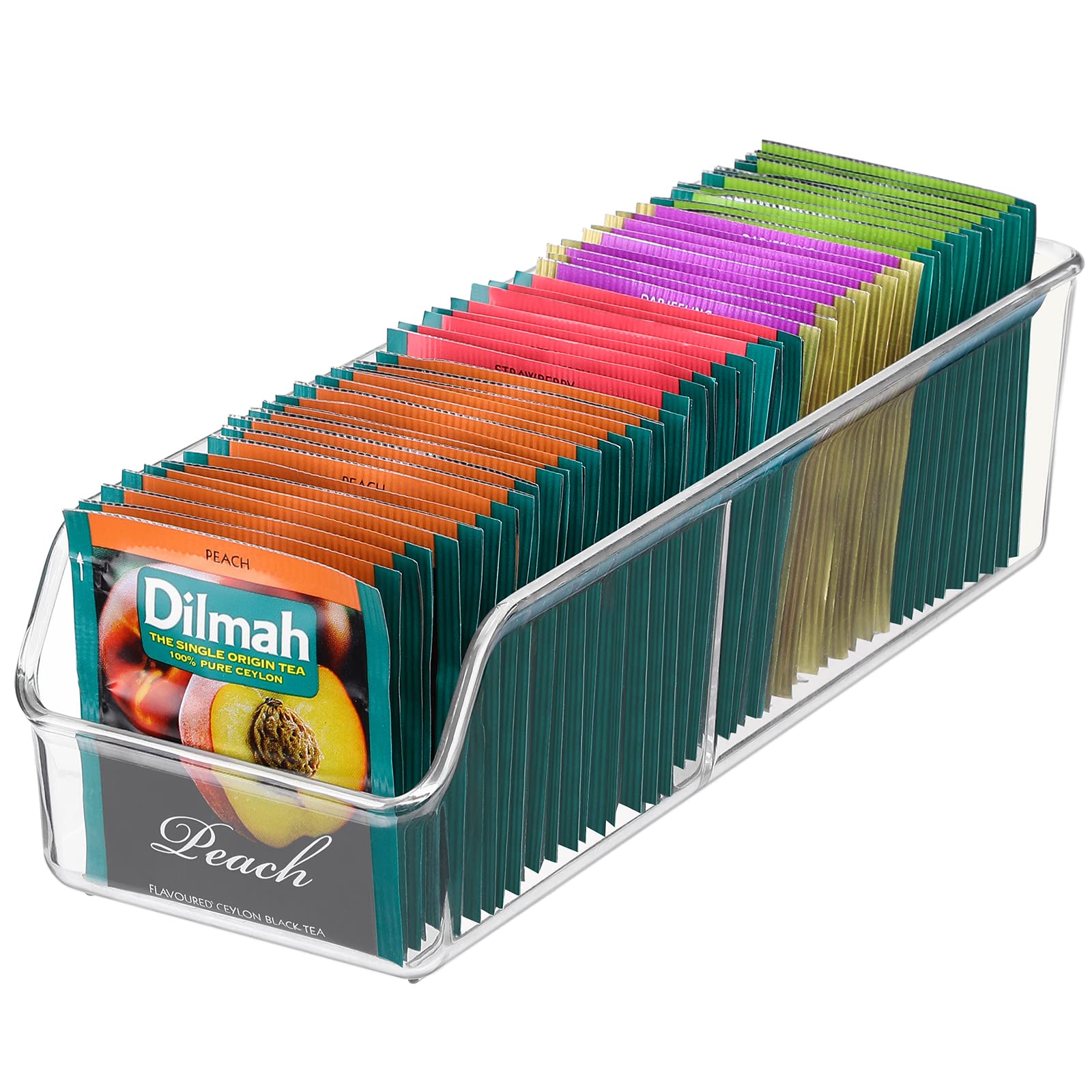 Maxgear Tea Bag Organizer Tea Bag Storage Tea Bag Holder Tea Box Clear Storage Bins For Sugar Packet, Coffee, Condiment, Spice P