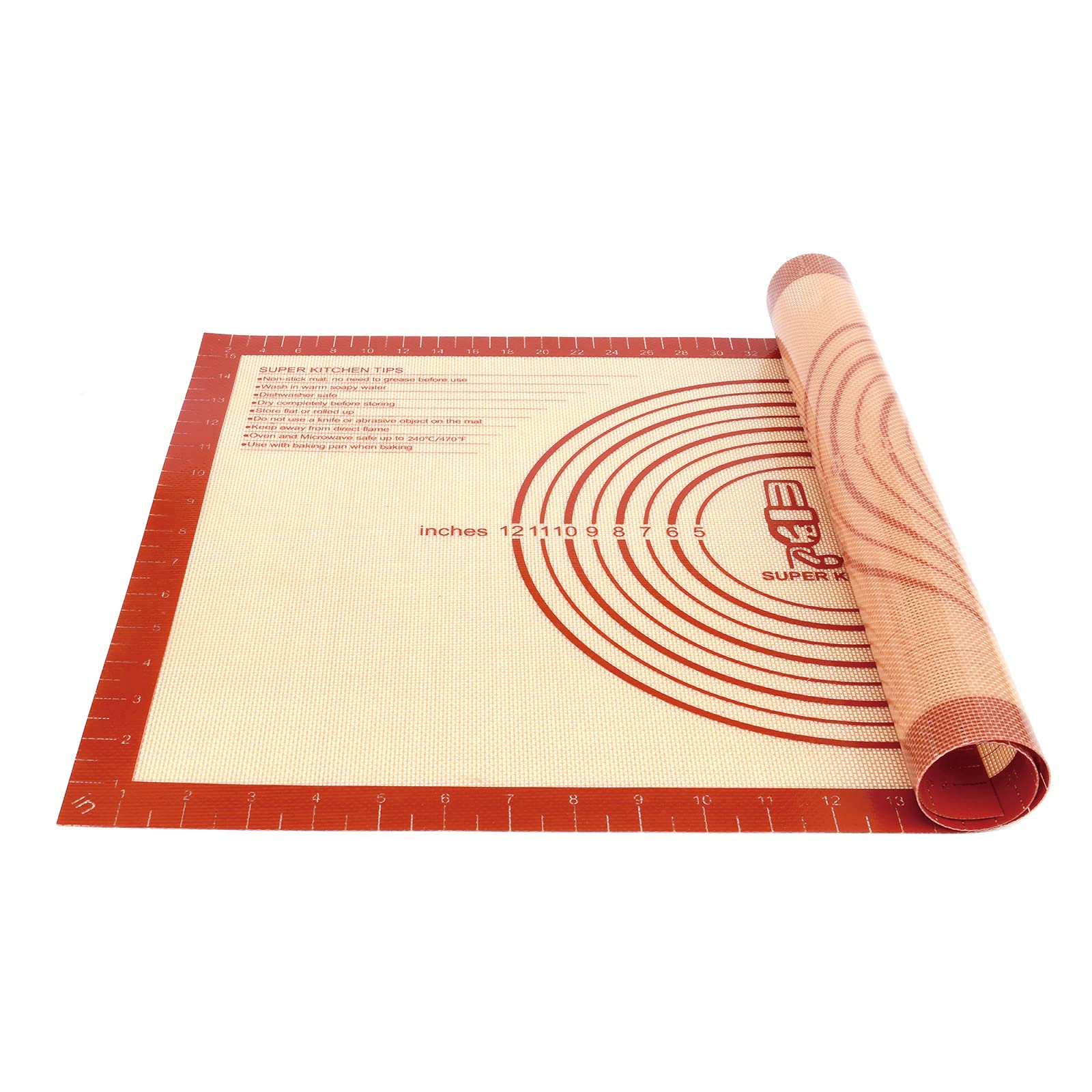 Non-Slip Silicone Pastry Mat Extra Large With Measurements 16''By 26'' For Silicone Baking Mat, Counter Mat, Dough Rolling Mat,O